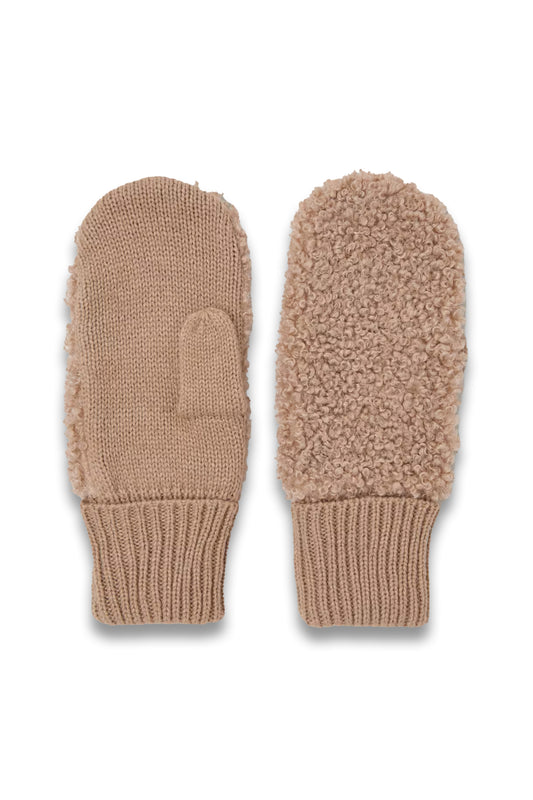 Beige Borg Front Mitten