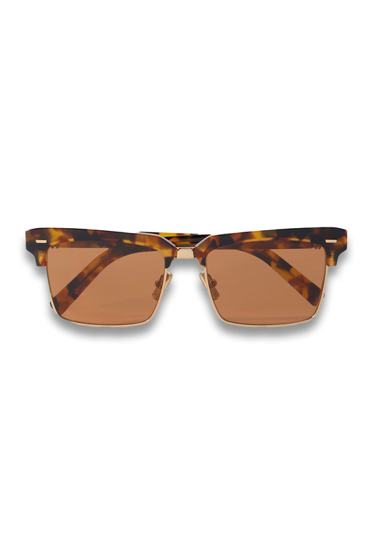 Square-Frame Tortoiseshell Acetate and Gold-Tone Sunglasses