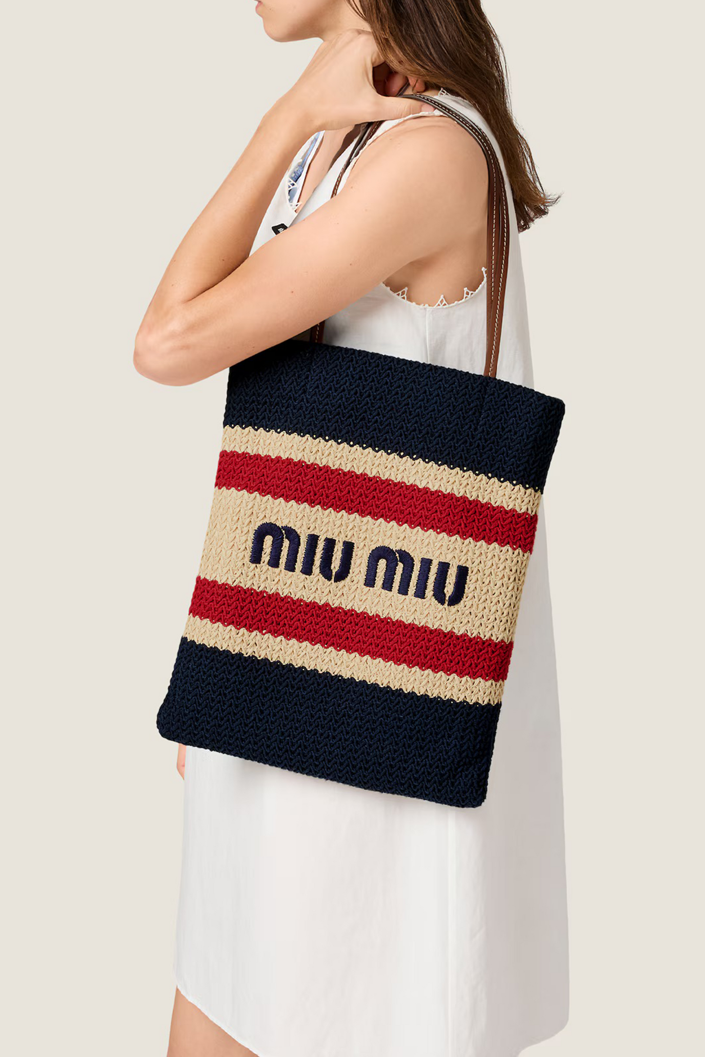 Raffia-effect Woven Tote Bag