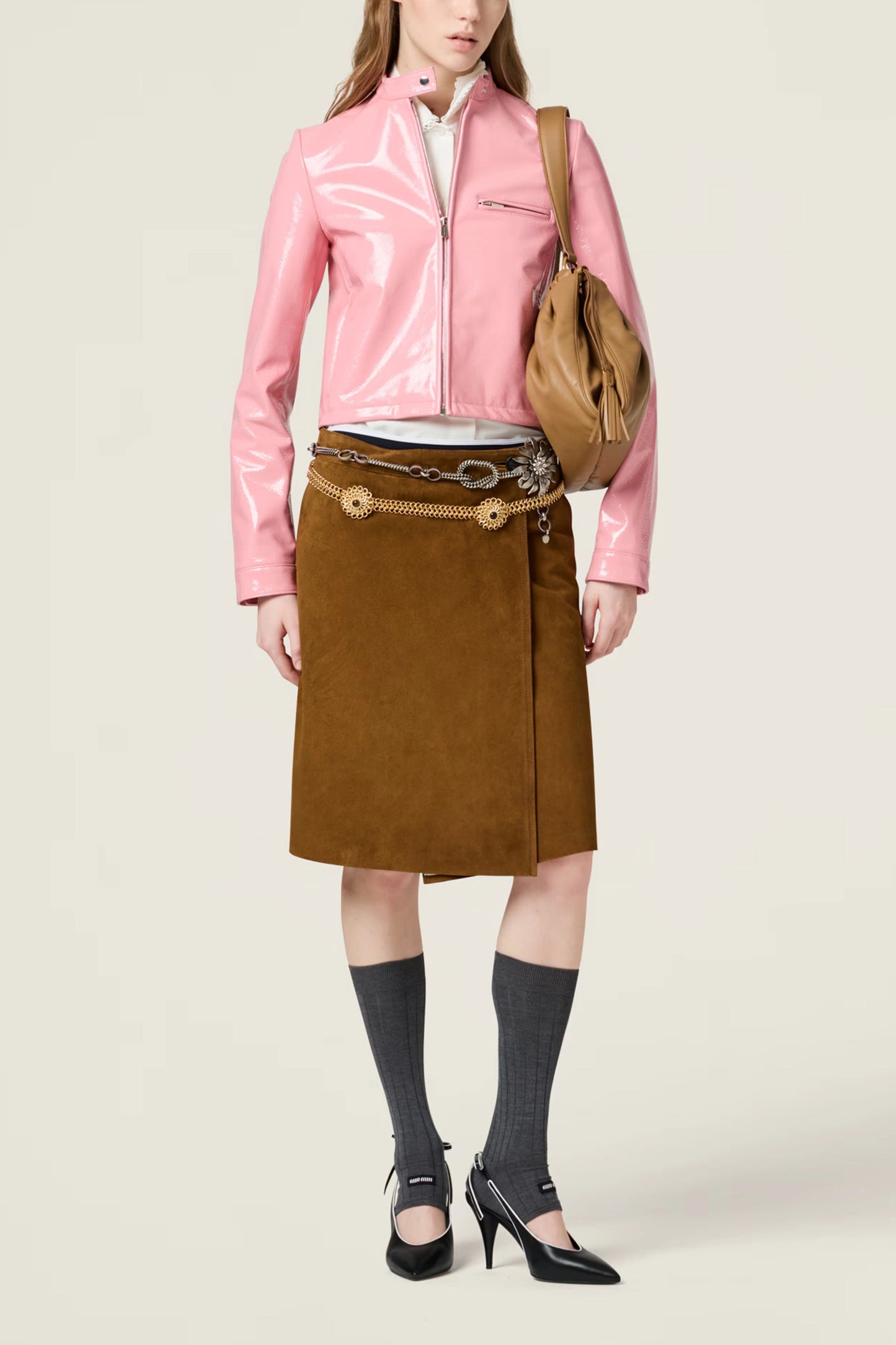 Suede Wraparound Skirt
