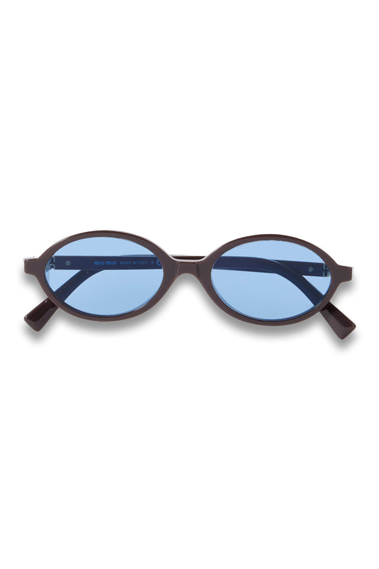 Oval-frame acetate sunglasses