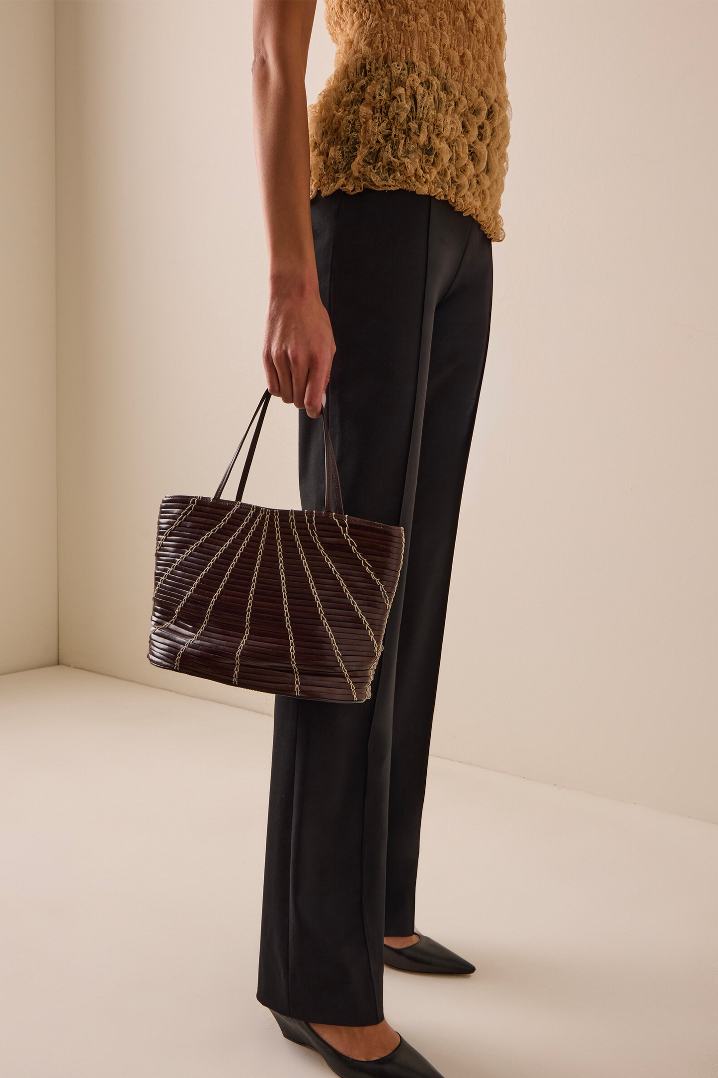 Small Alba Leather Tote Bag