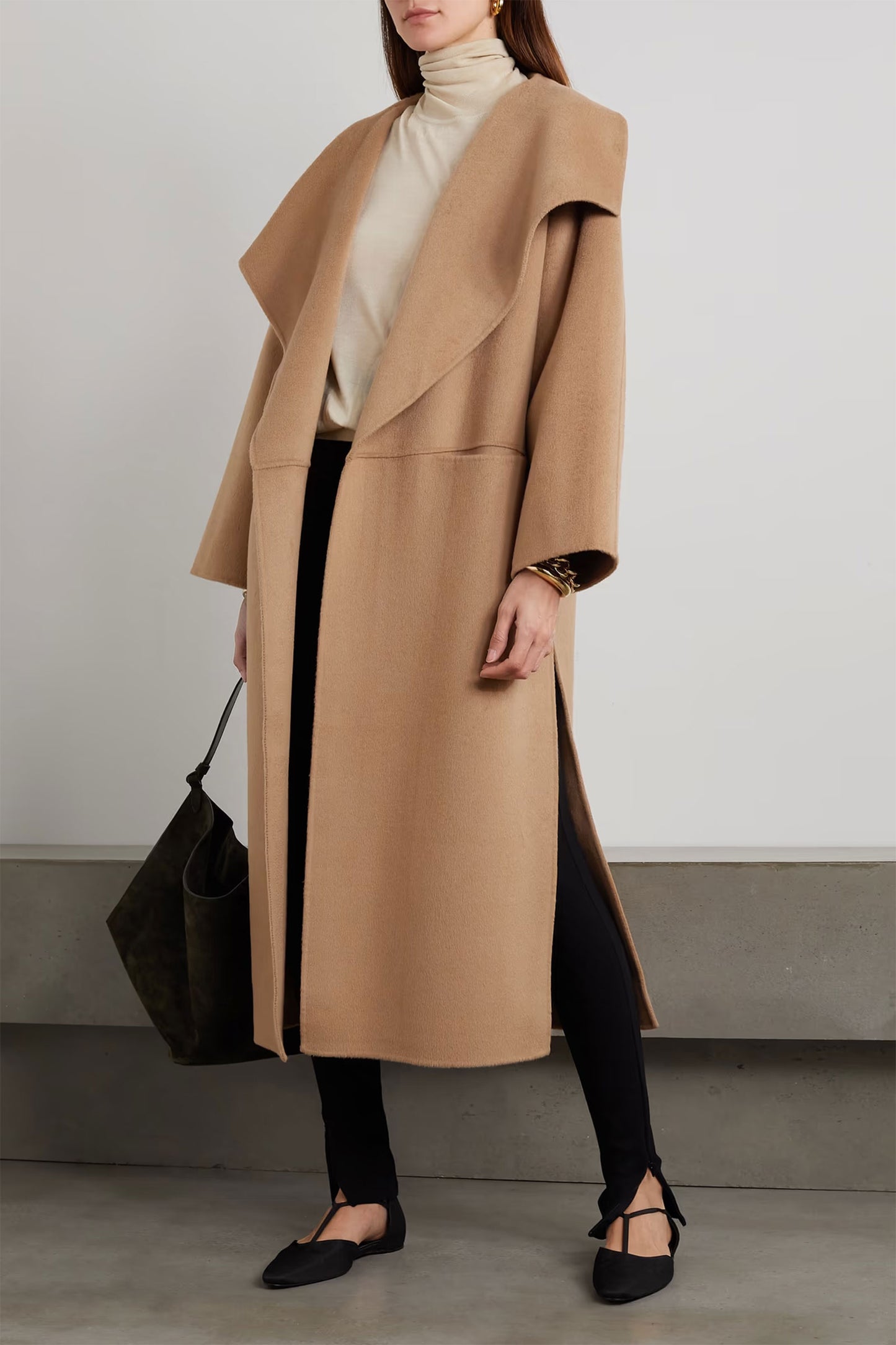 Signature Camel Wool-blend Coat