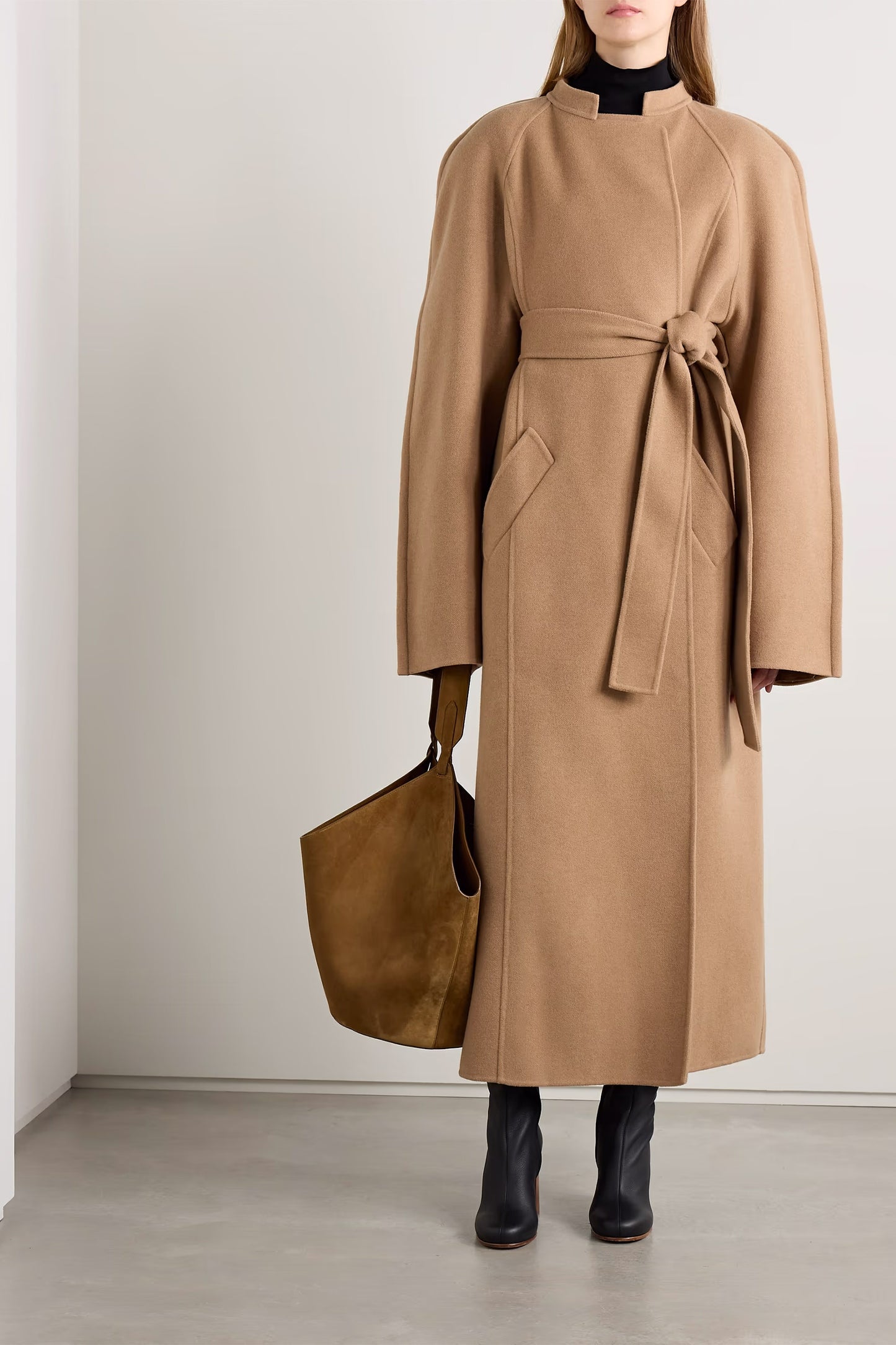 Rothen oversized belted wool coat