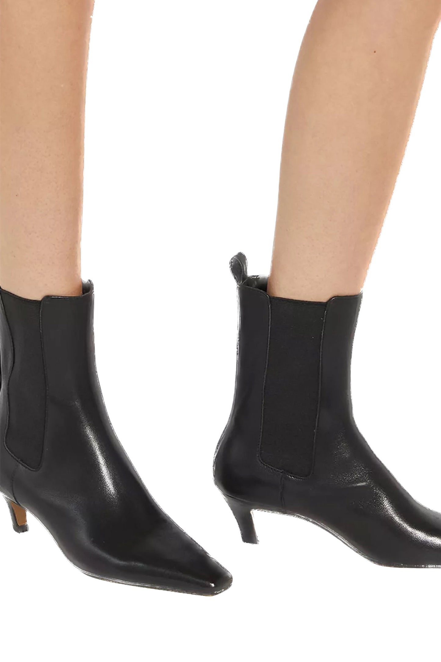 Dune Odele Leather Heeled Pointed Boots, Black
