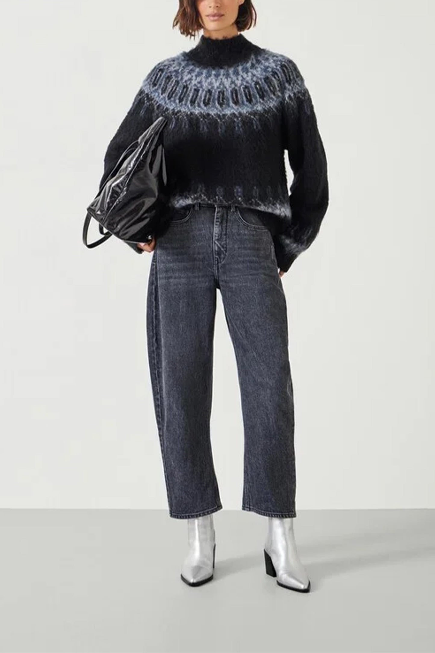 Ebony Brushed Yoke Fairisle Jumper