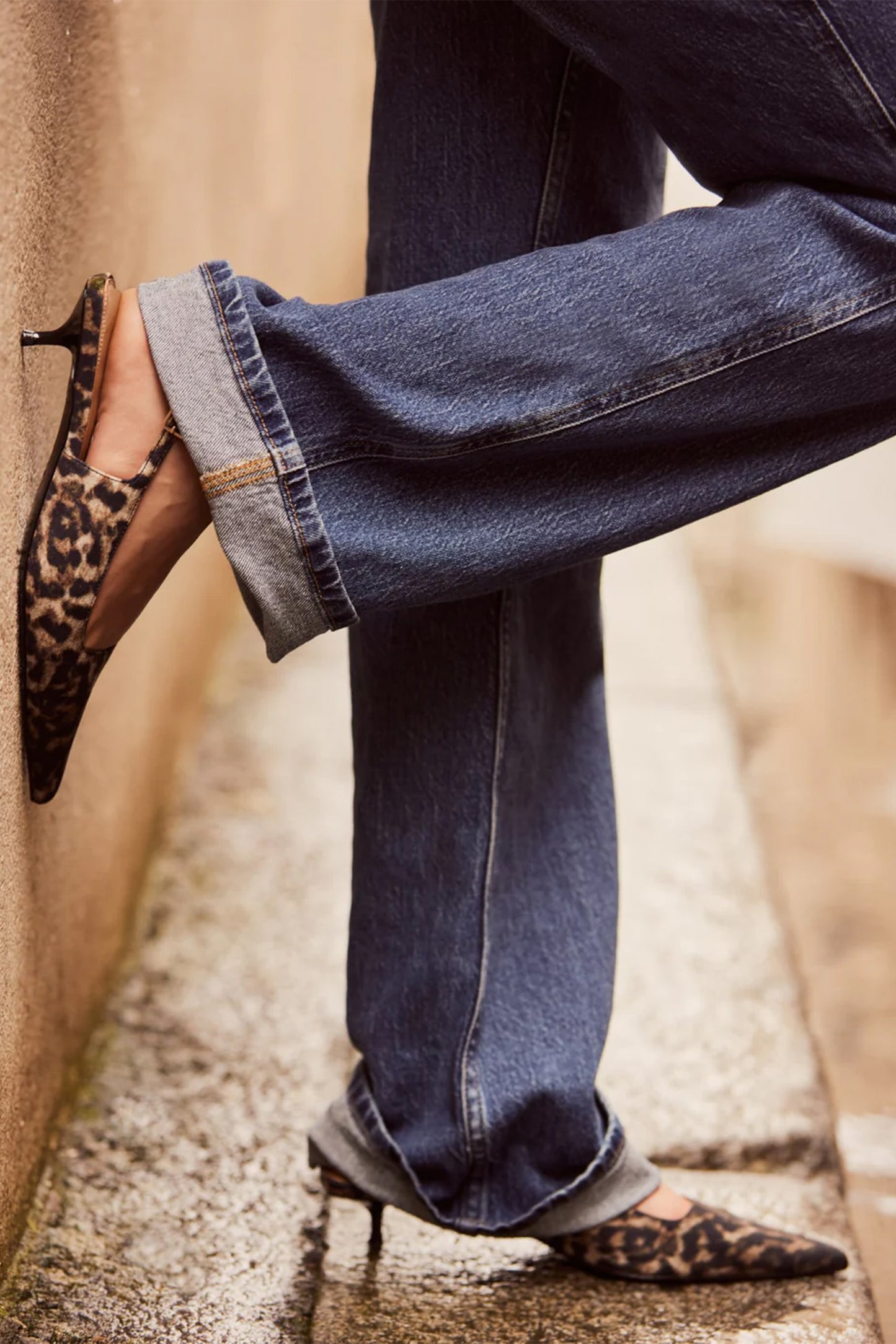 Leopard Print Slingback Kitten Heels