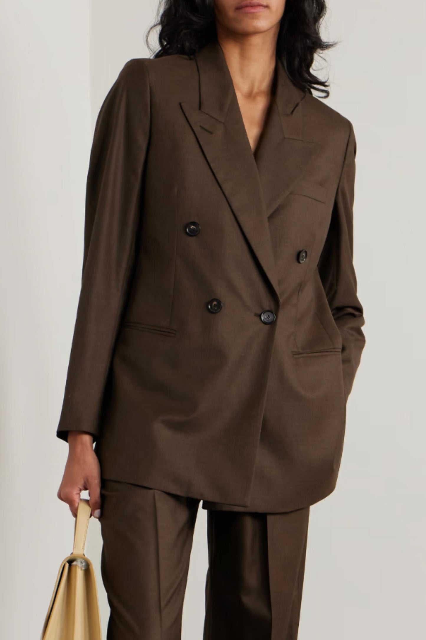 Oversized Double-breasted Virgin Wool Blazer