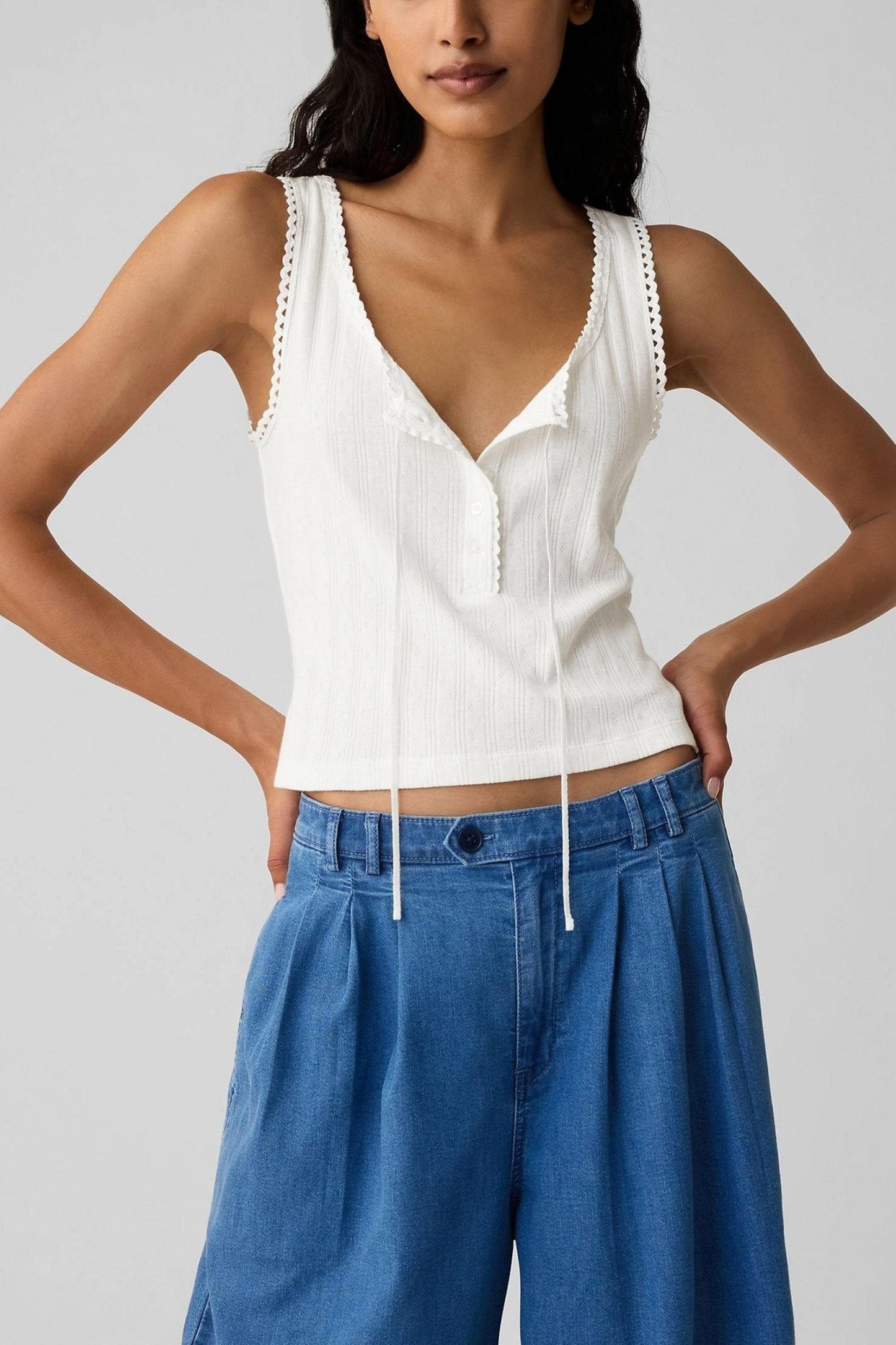 DÔEN Pointelle Sleeveless Vest