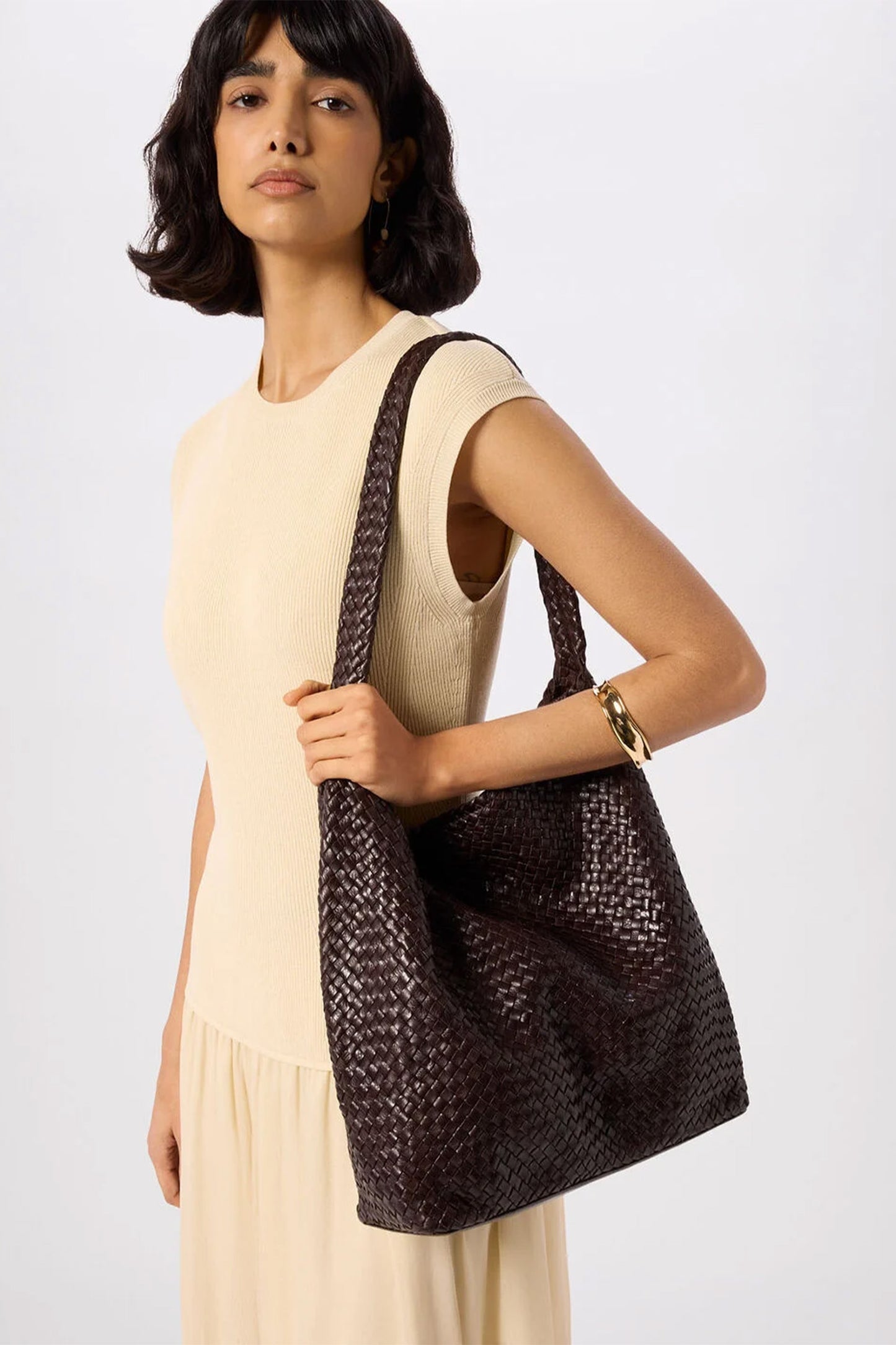 Chocolate Woven Tote Bag