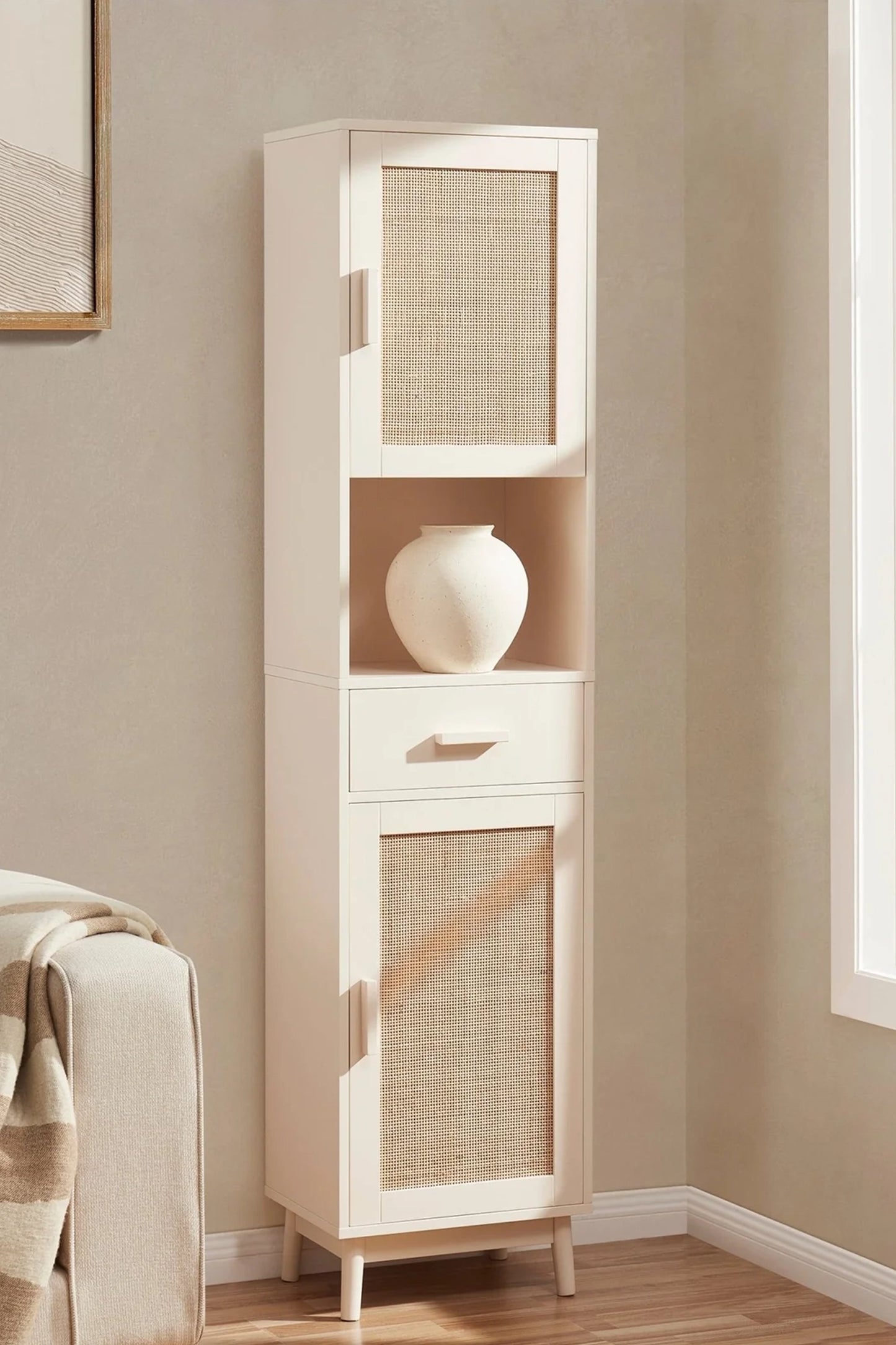 Isla Tall Storage Unit - Cream