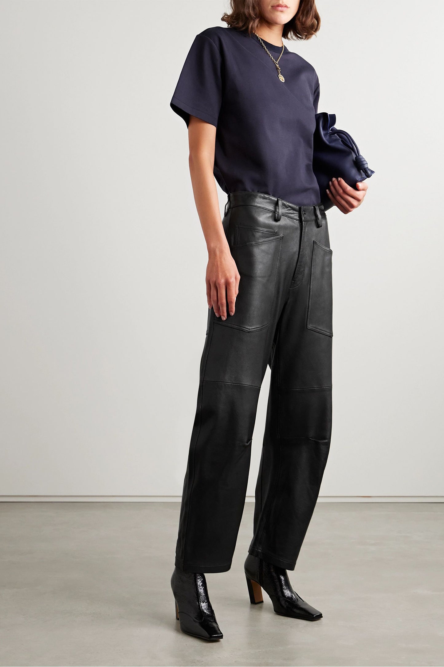 Shon Leather Tapered Pants