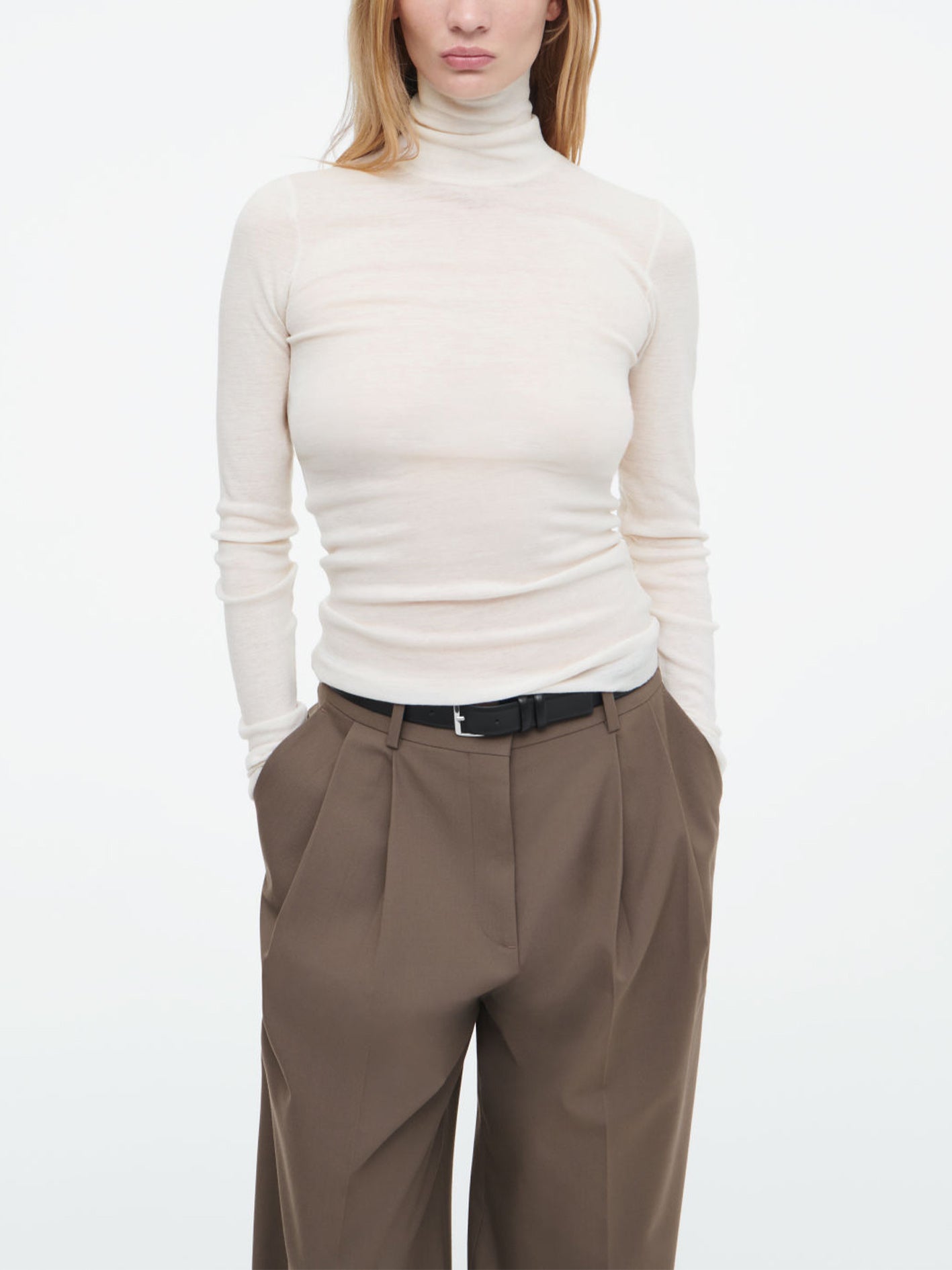 Merino Wool Turtleneck Top