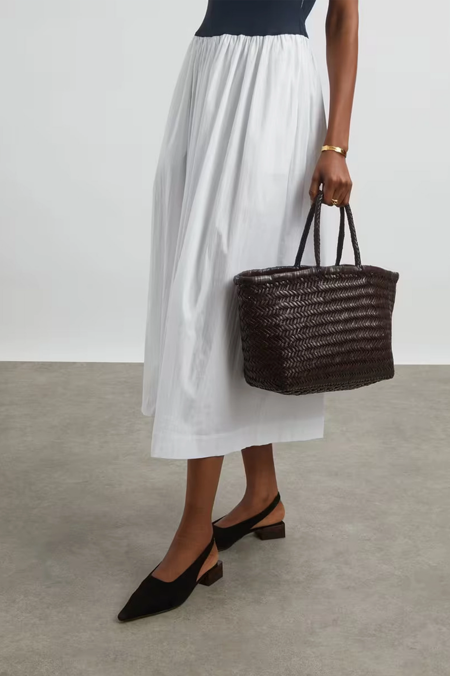 Bamboo Triple Jump Woven Leather Tote