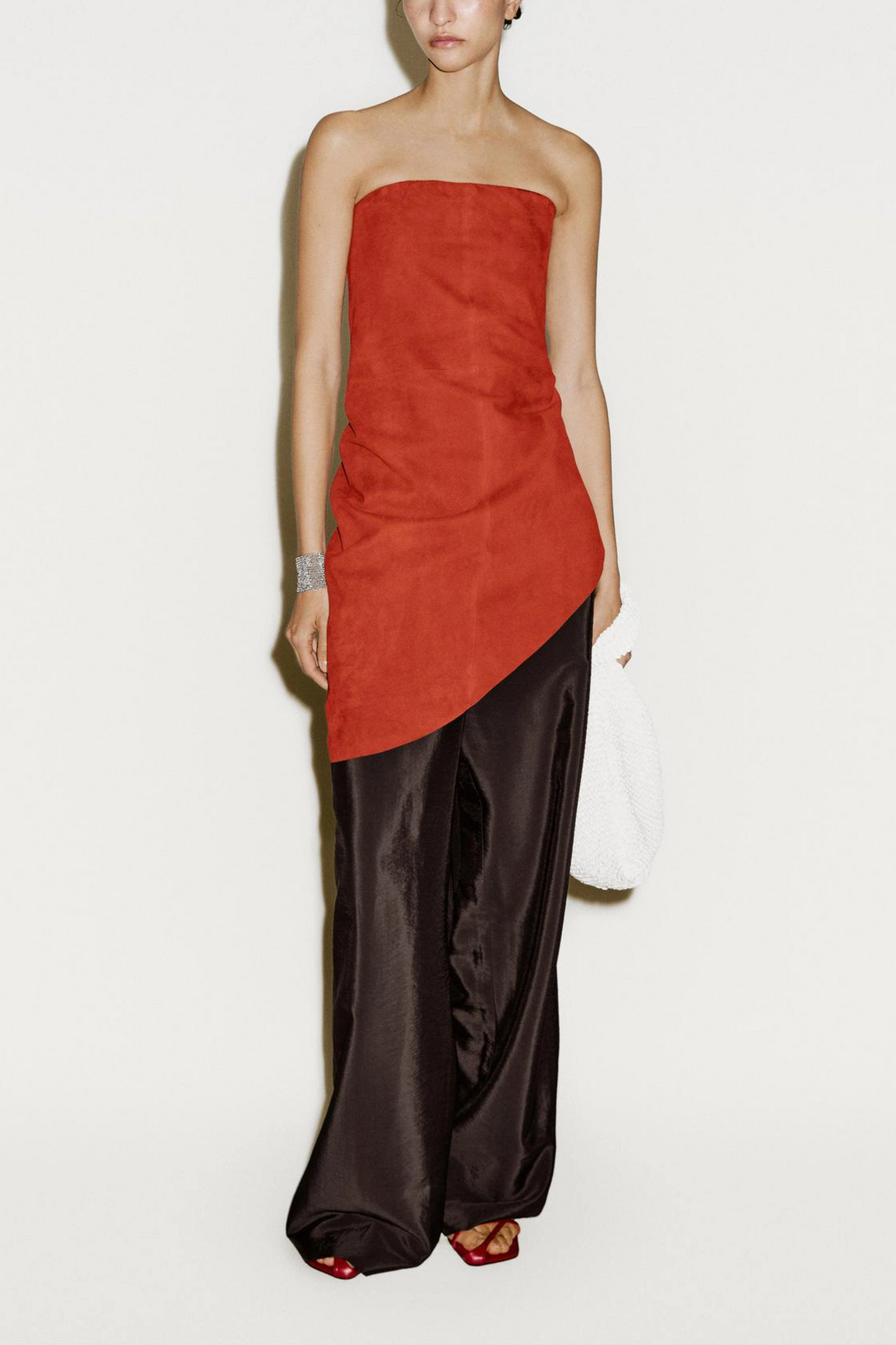 Long Asymmetric Suede Leather Top - Limited Edition