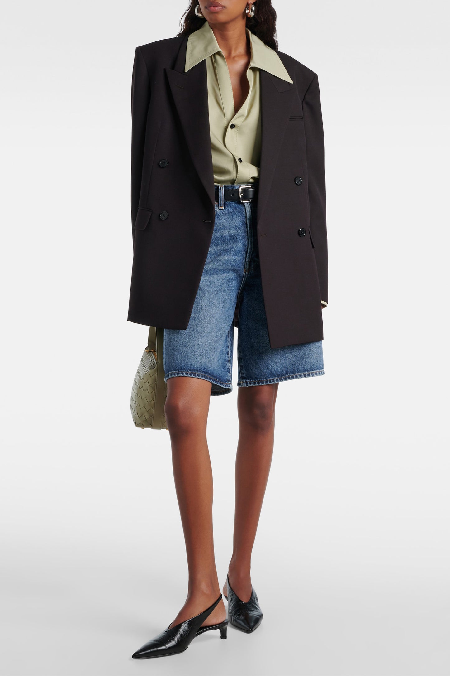 Risha Low-Rise Denim Bermuda Shorts