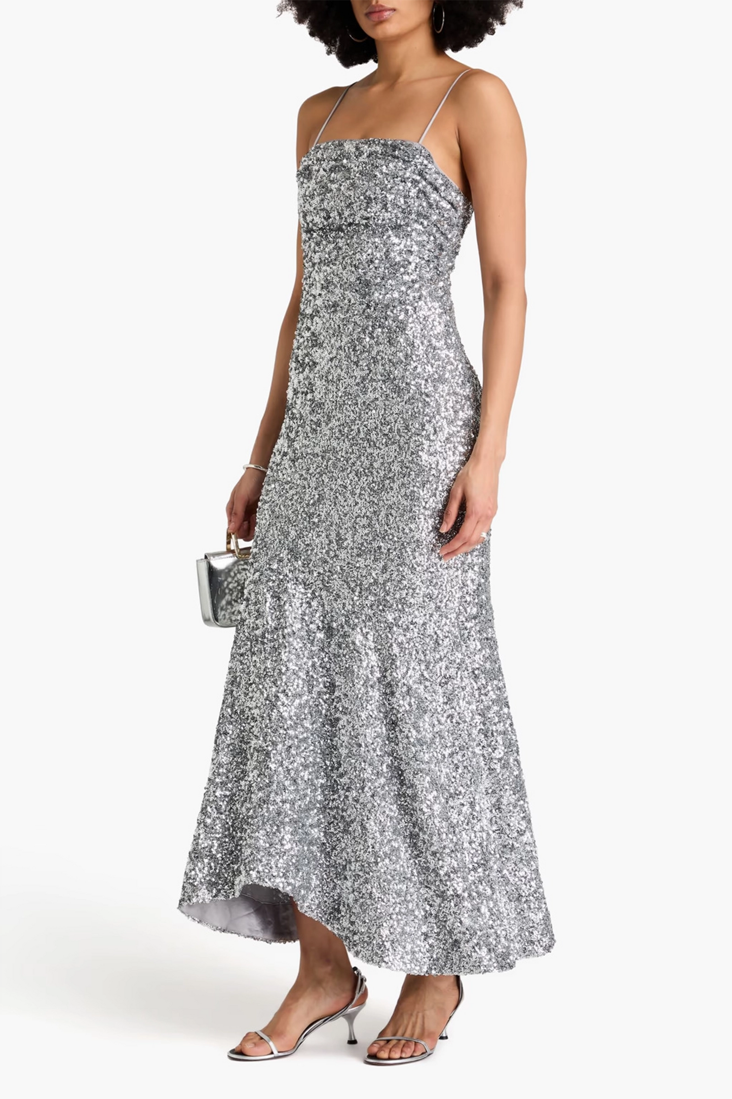 Sequined Mesh Maxi Dress