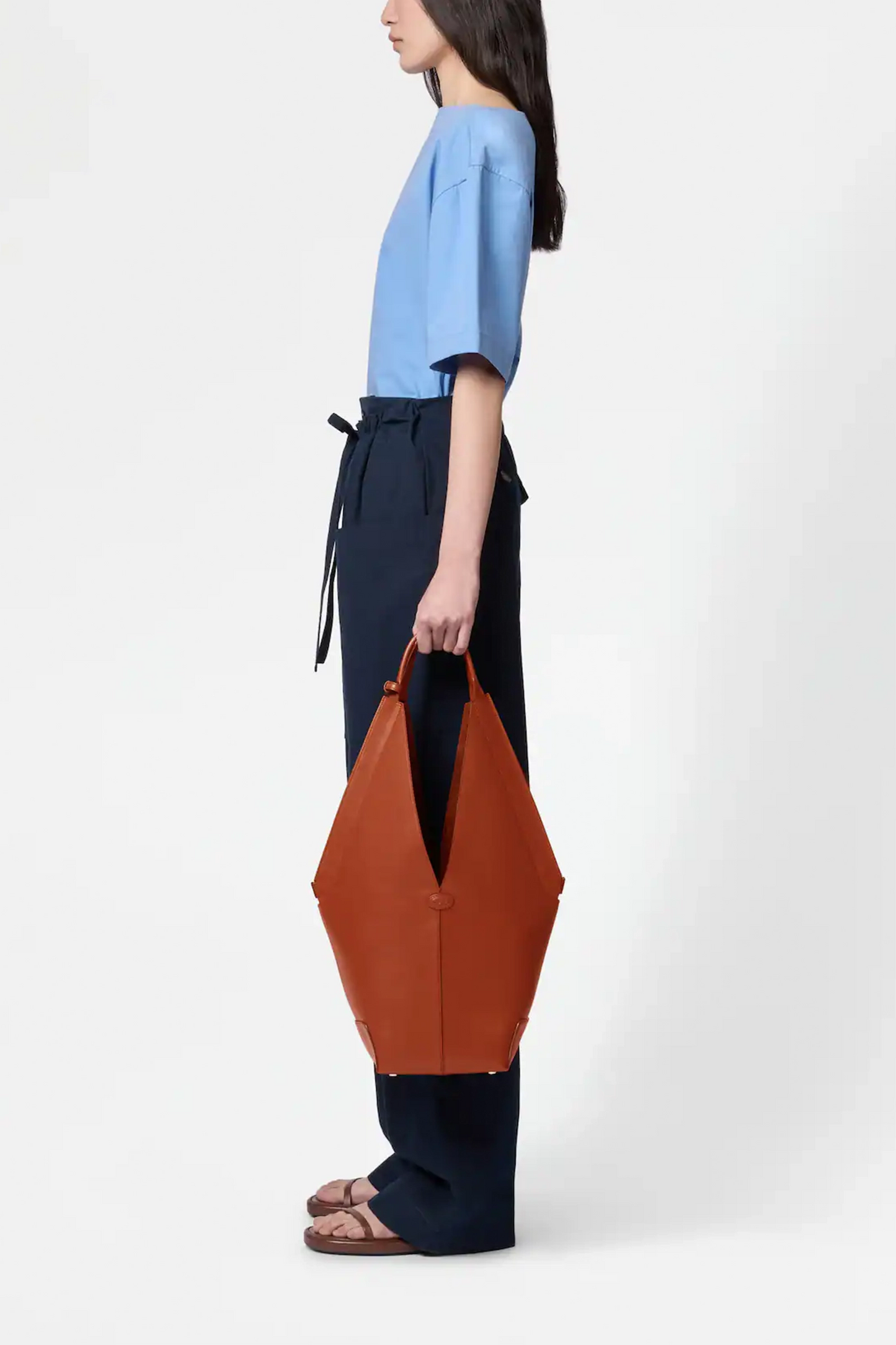 Di Bag Folio Shoulder Bag in Leather Small
