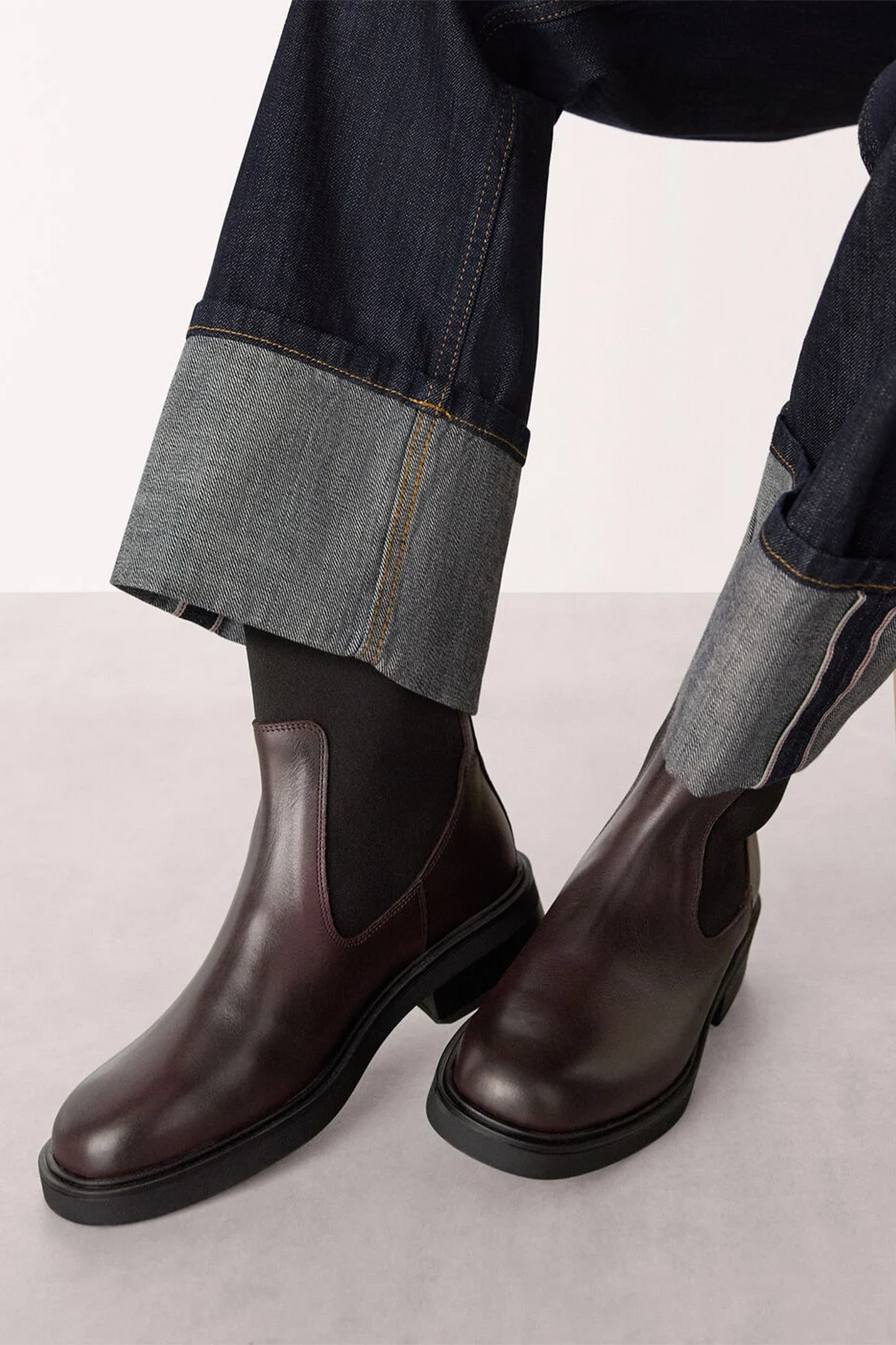 Burgundy Elasticated Chelsea Boot