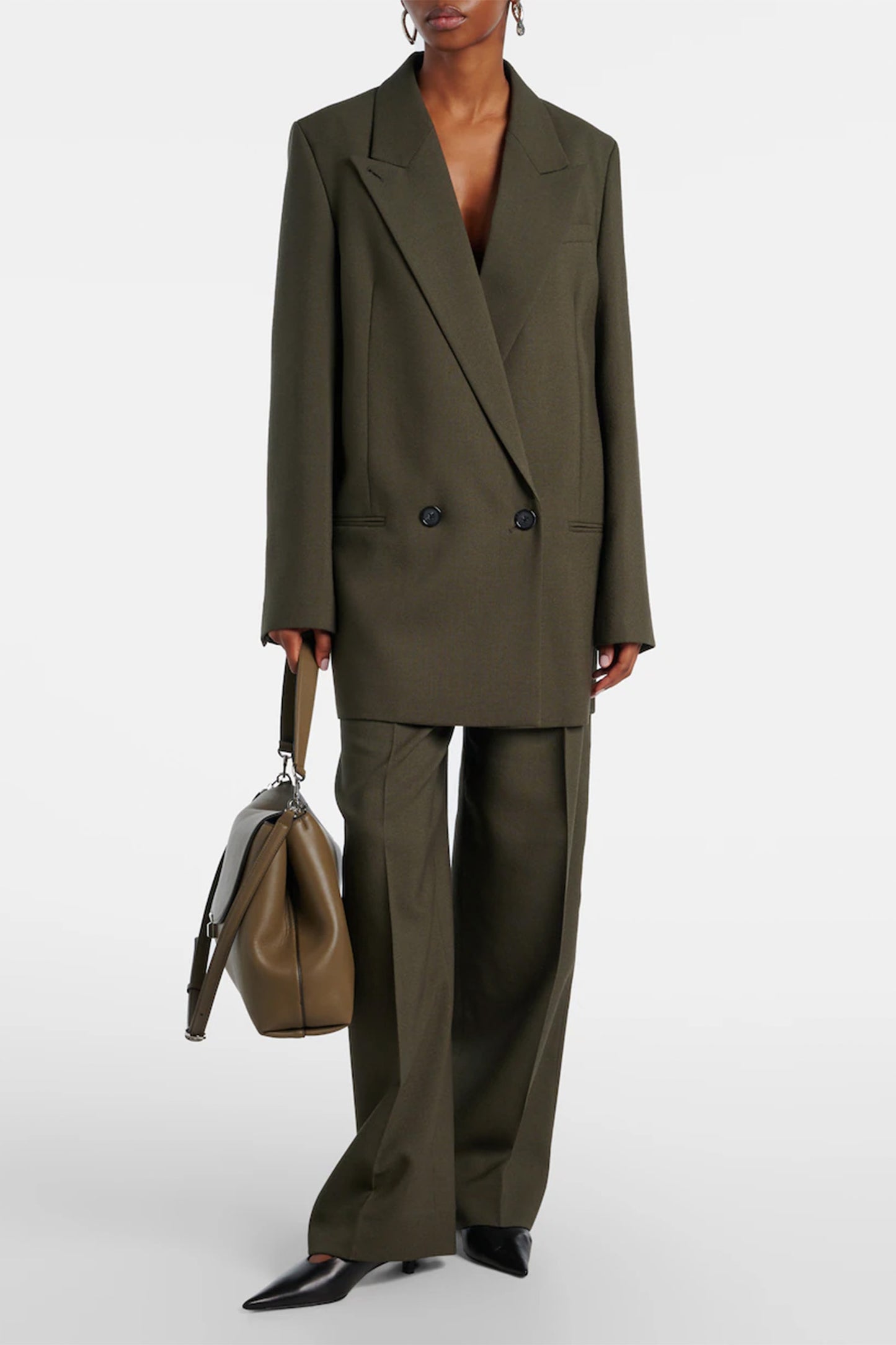 Double-breasted Wool-blend Blazer and Trousers