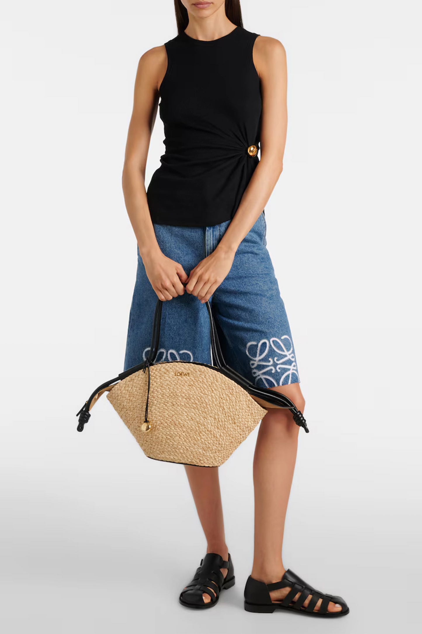 Paseo Small Raffia Basket Bag