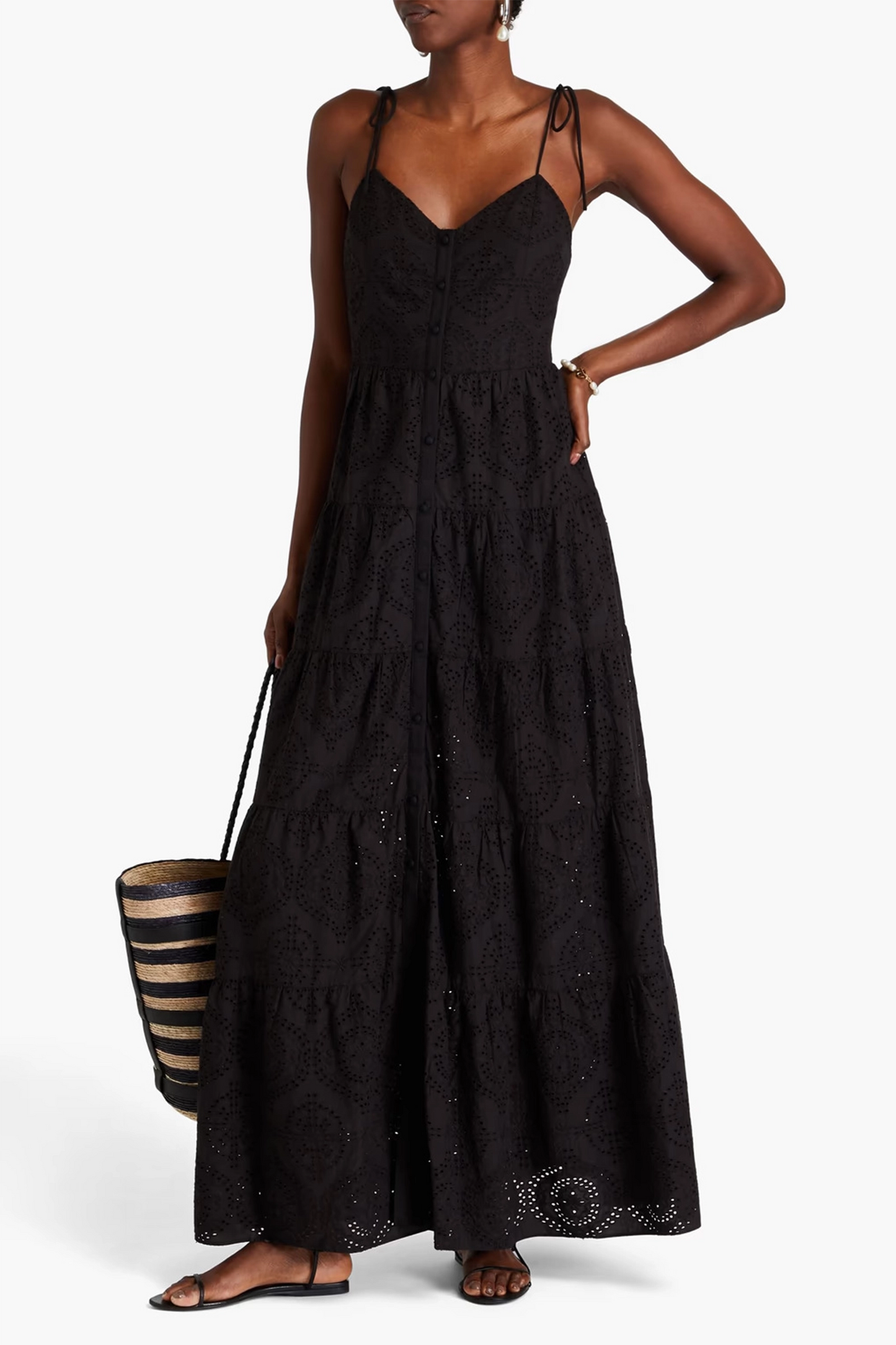 Broderie Anglaise Cotton Maxi Dress