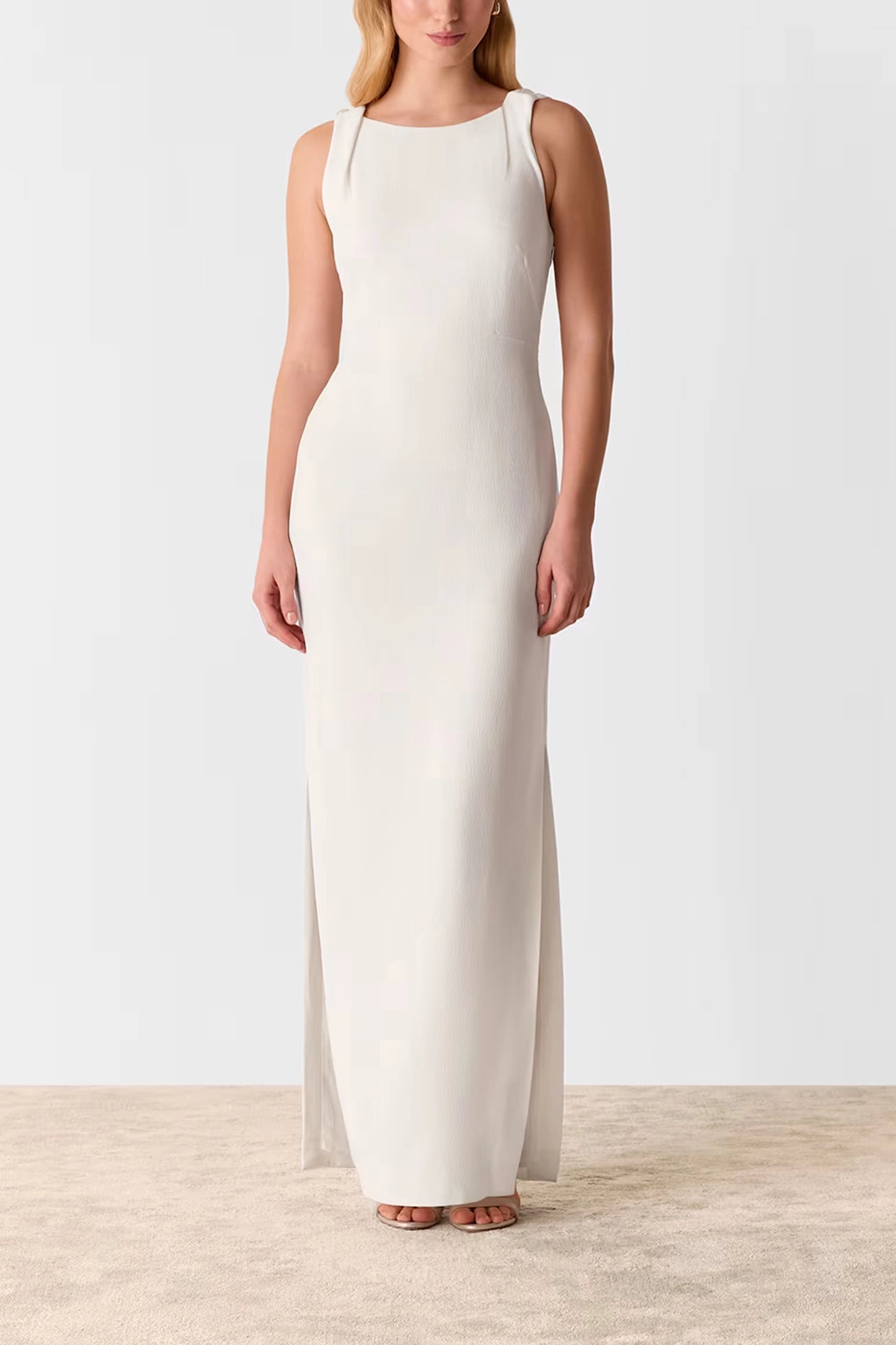 Ivory Tie Back Maxi Dress