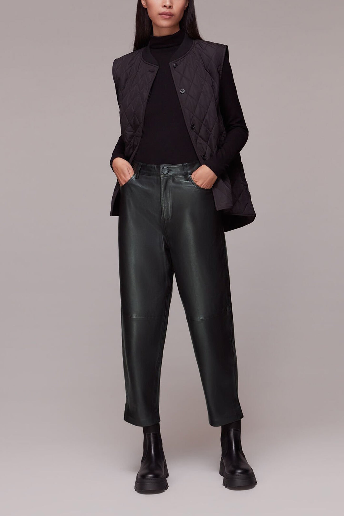Black Laura Leather Trouser