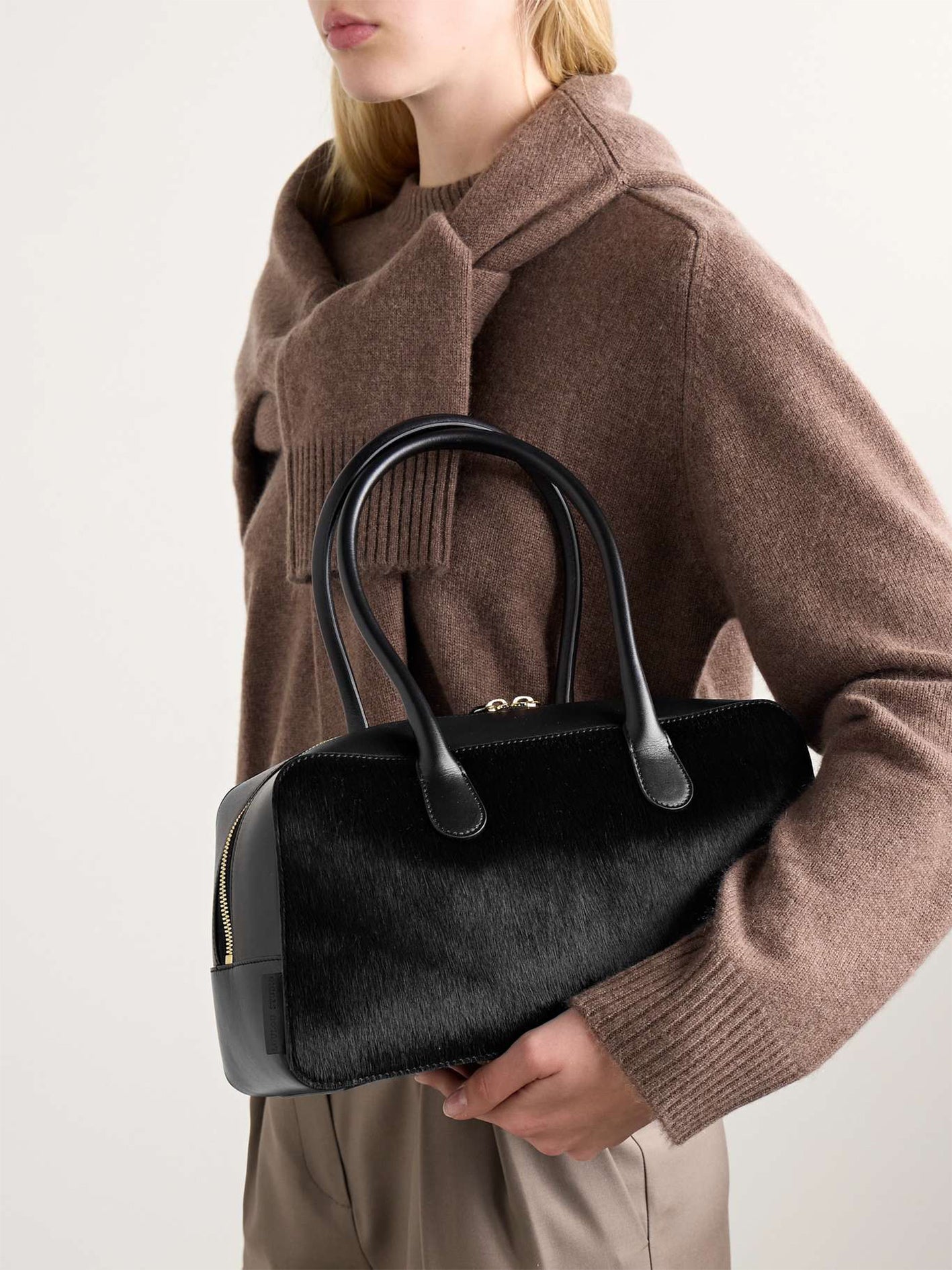 Leather and Calf Hair Tote