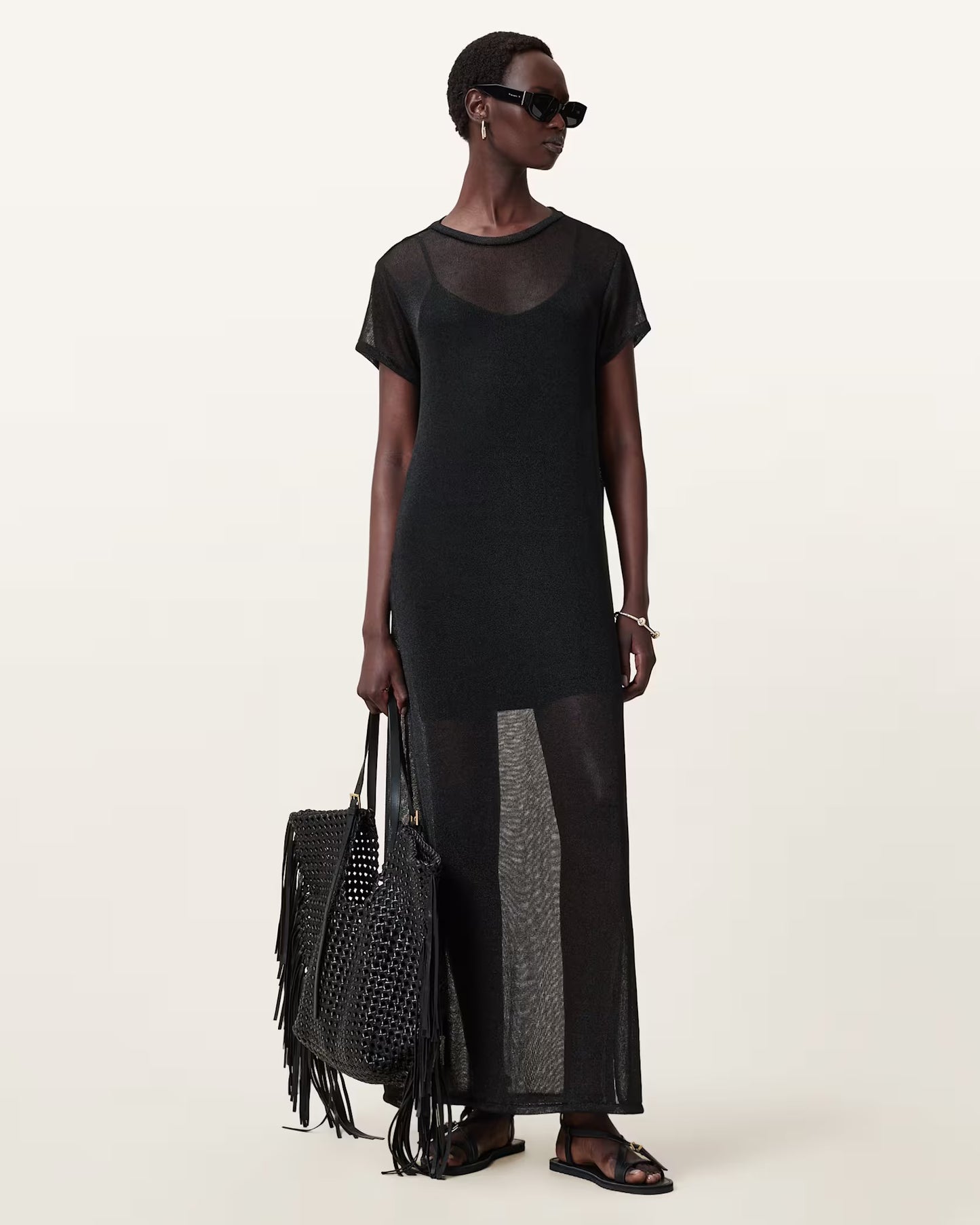 Thea Sparkle Sheer Maxi Dress