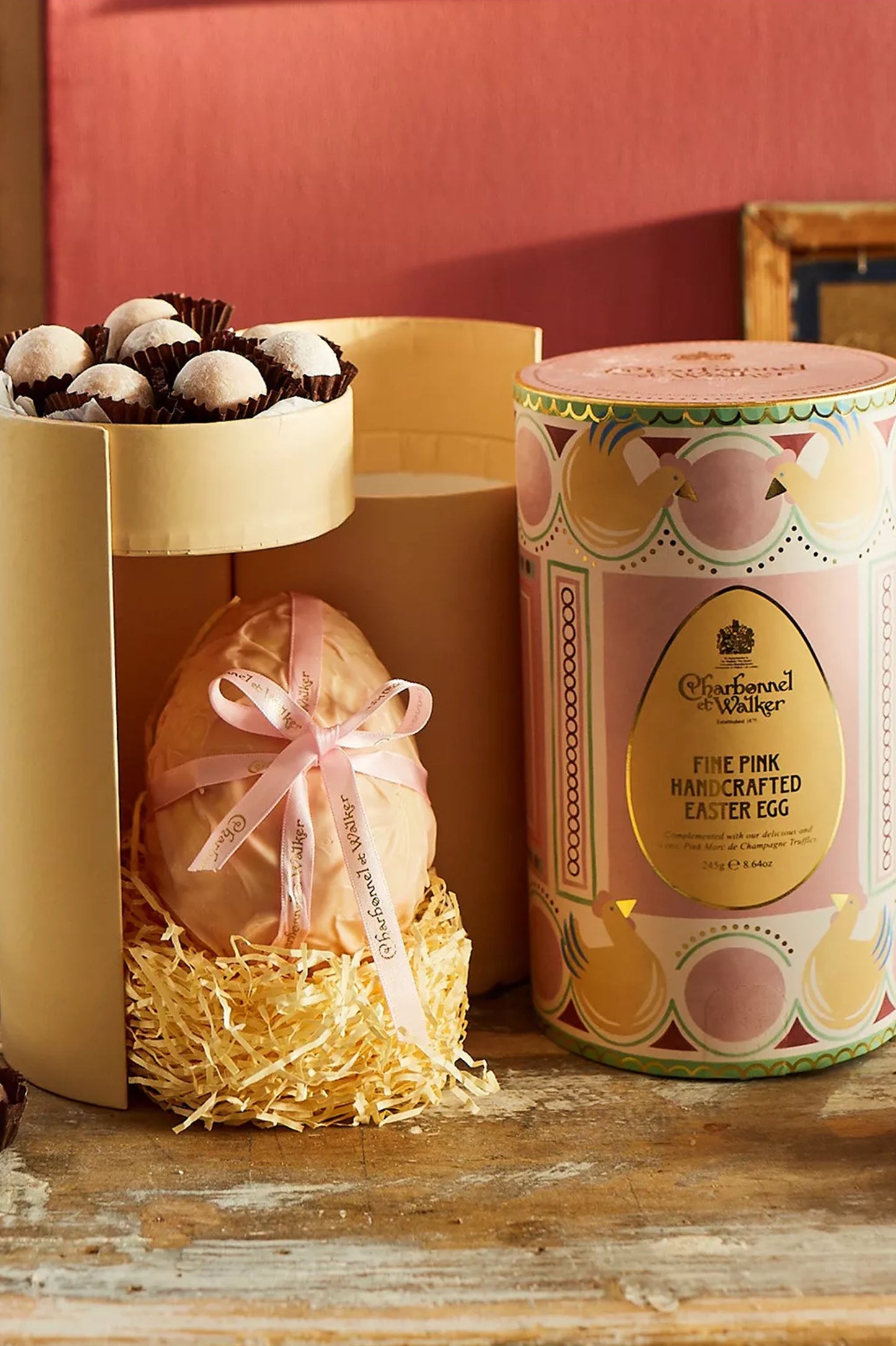 Pink Chocolate Easter Egg and Truffles Gift Box 245g