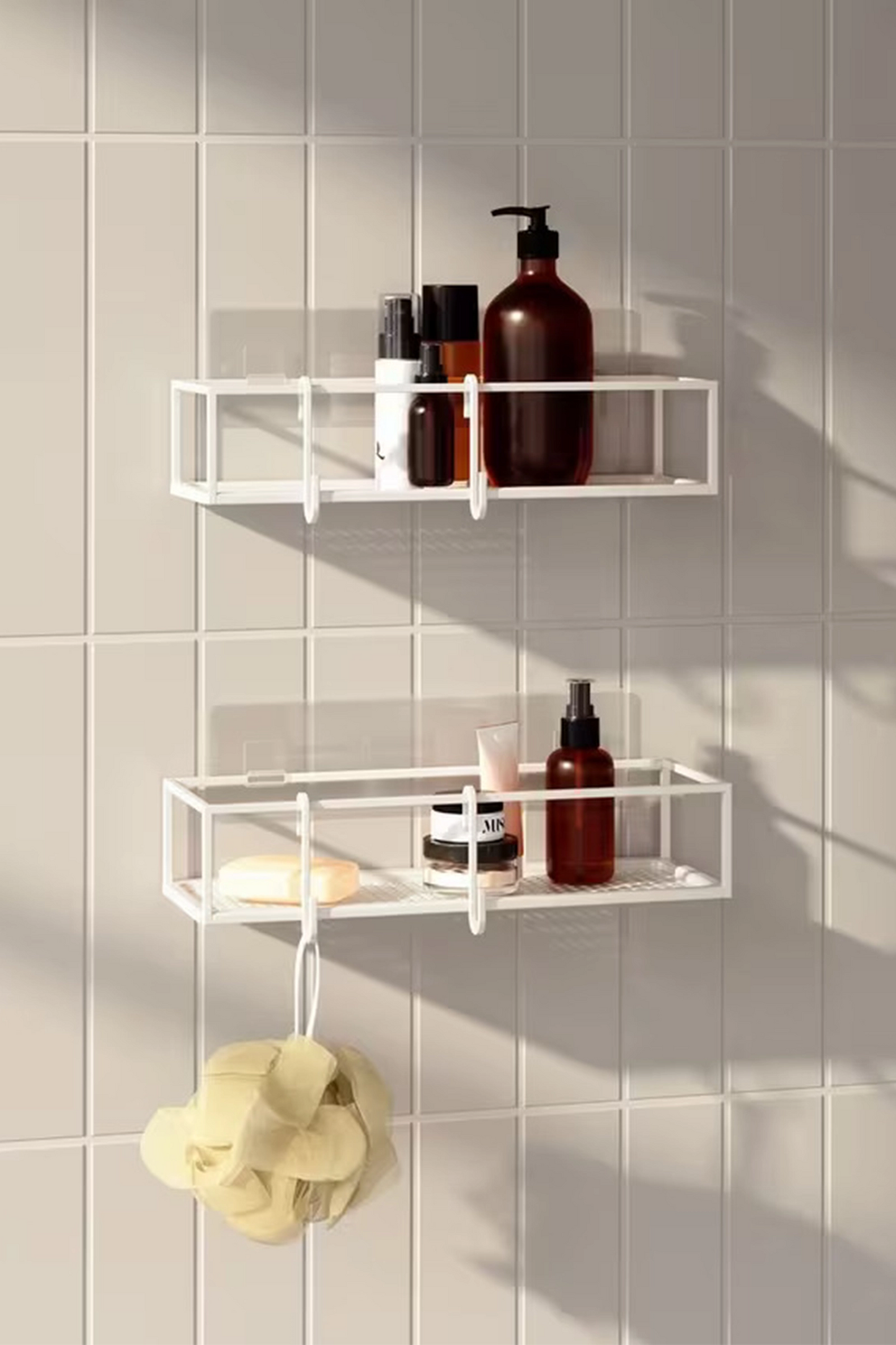 Umbra Cubiko Shower Bins, Pack of 2, White