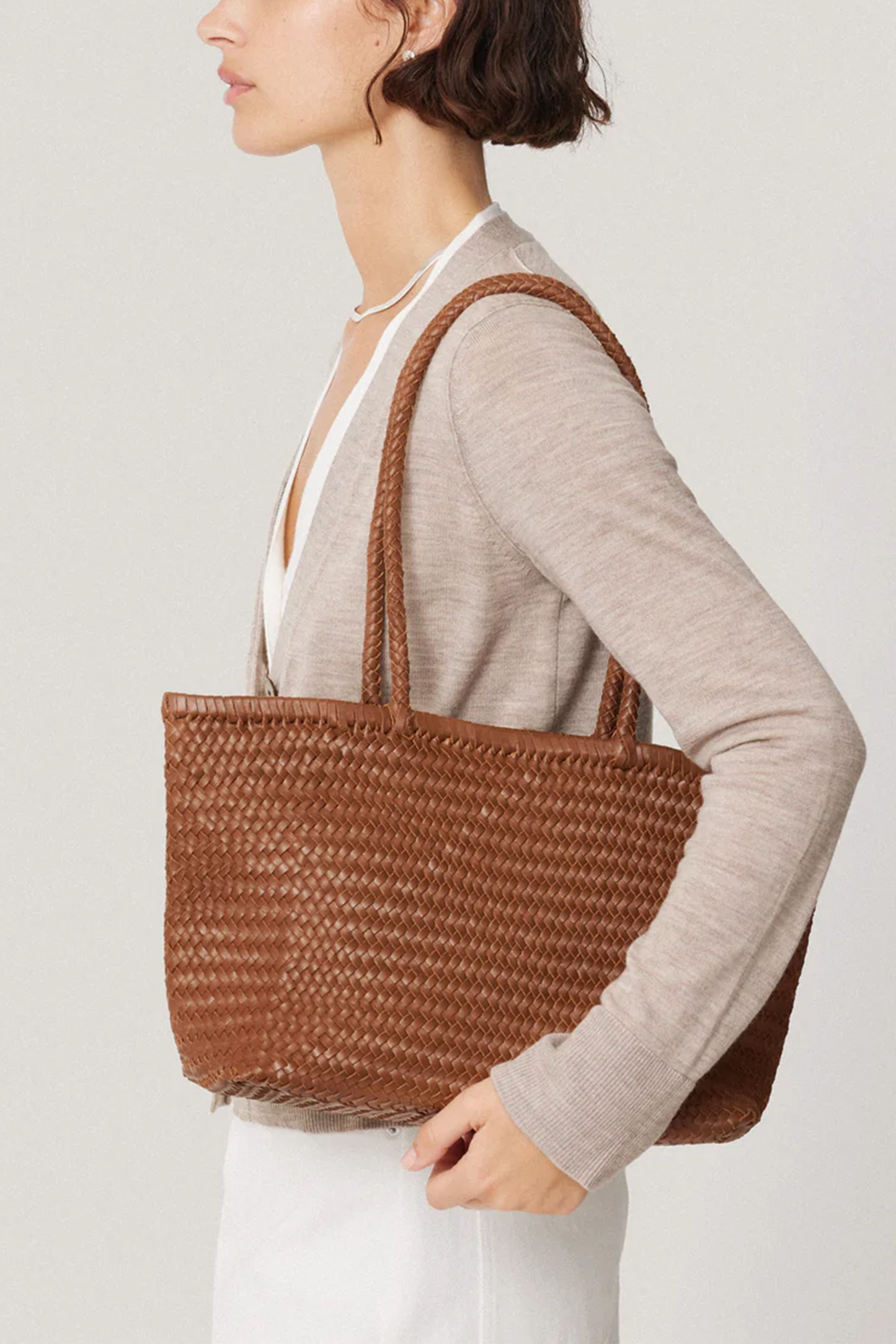 Woven Leather Tote Bag