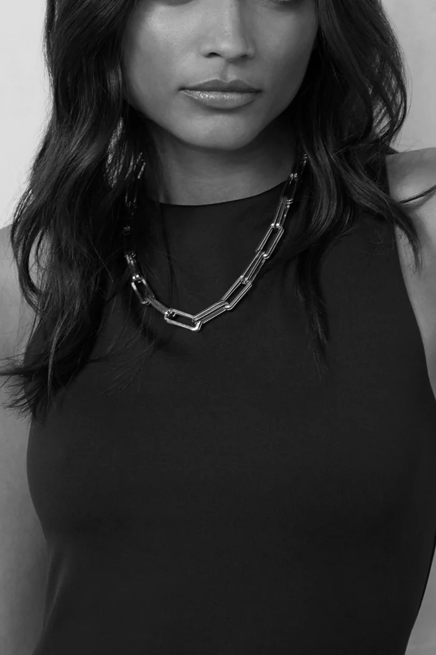 Silver Tone Square Necklace