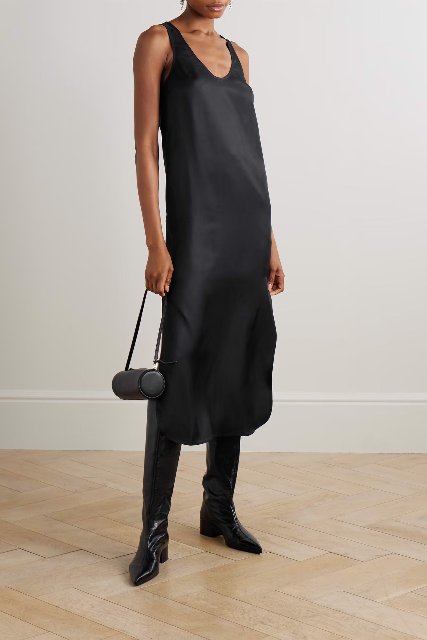 Nada Silk-Twill Midi Dress