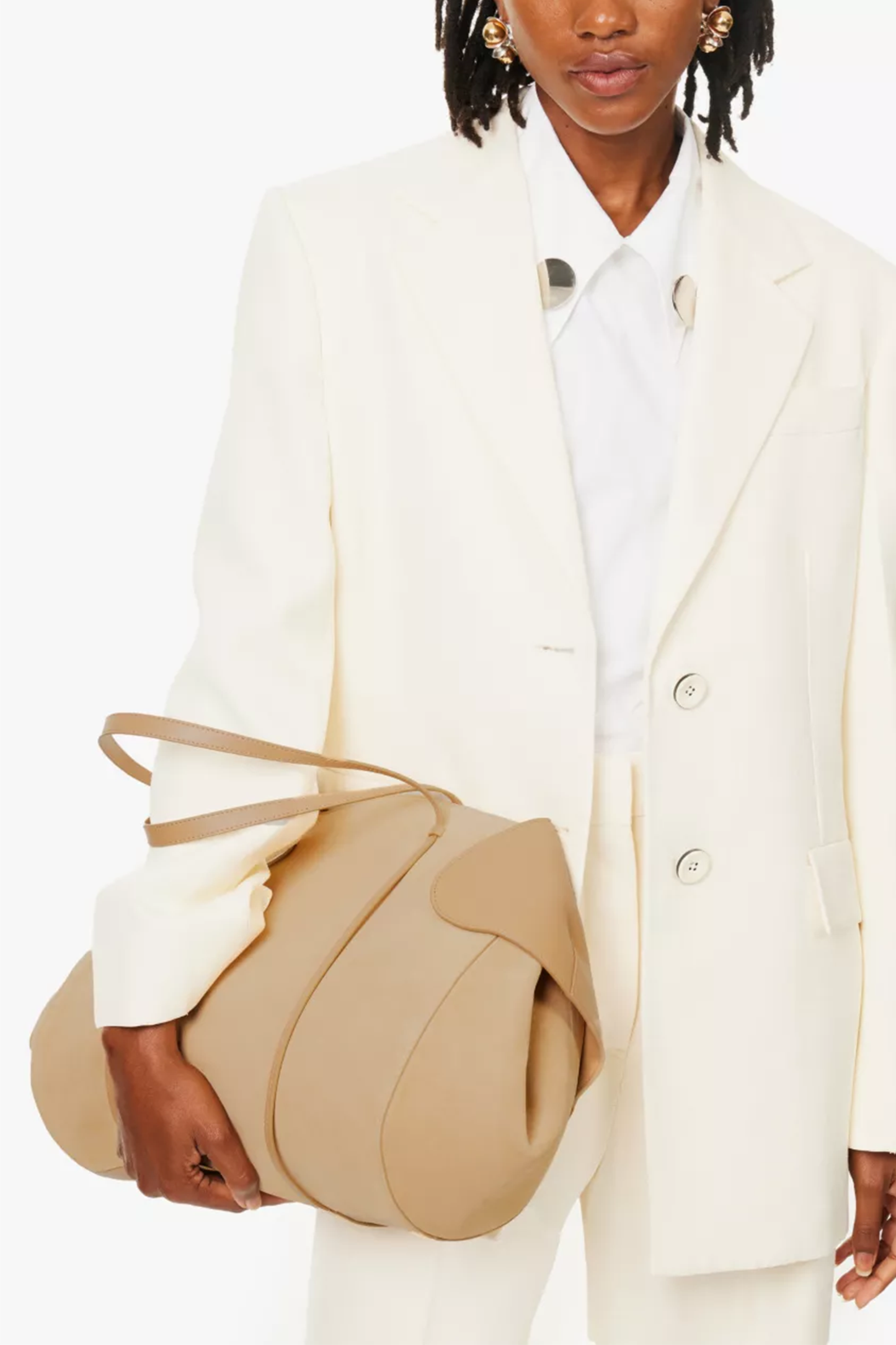 Berenices Suede and Leather Shoulder Bag