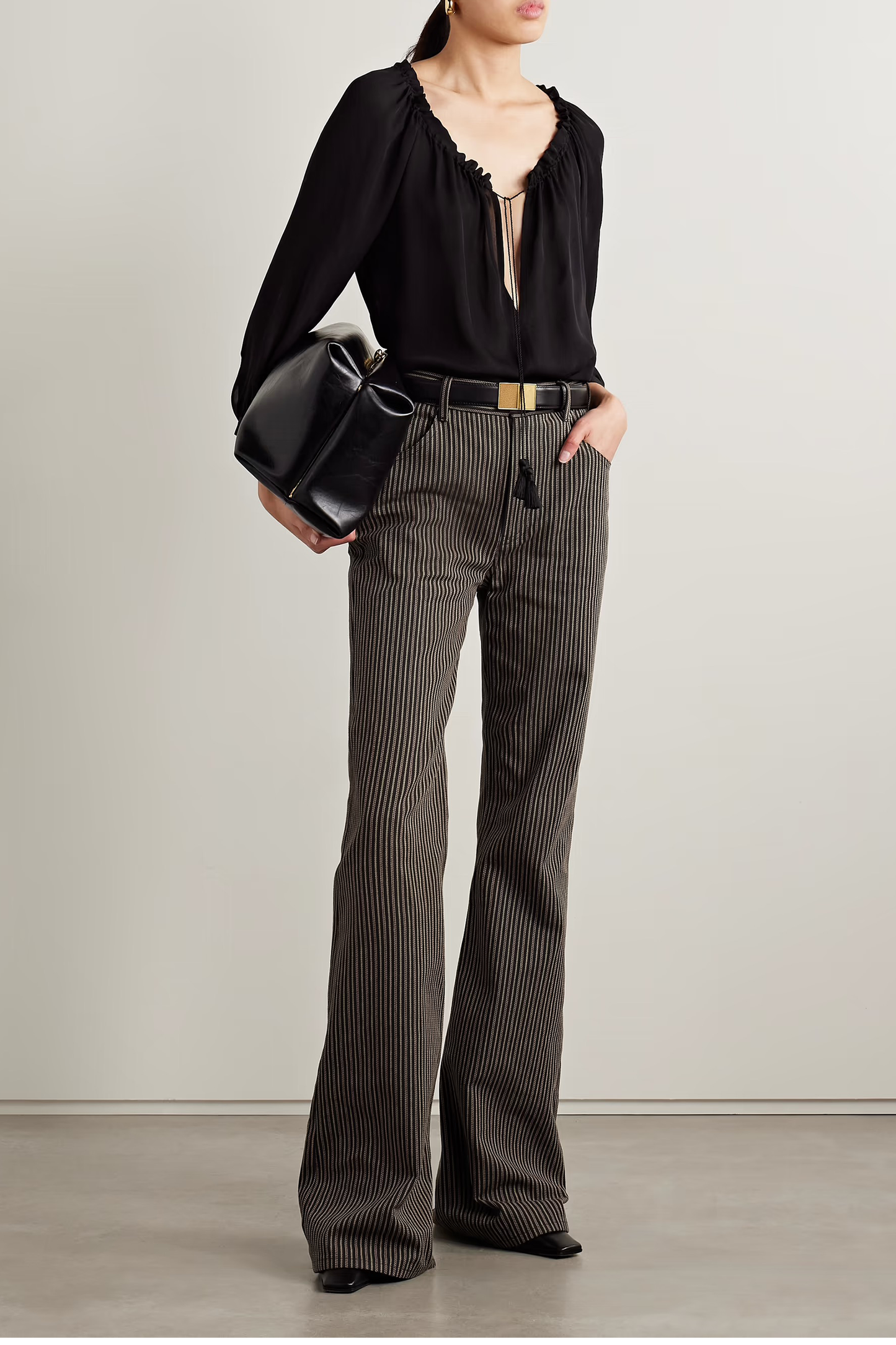 Roe striped Cotton-Twill Flared Pants
