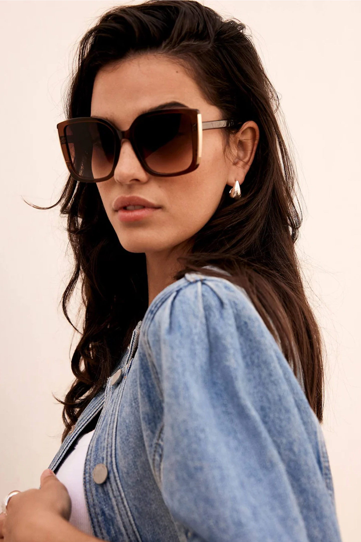 Brown Oversized Square Sunglasses