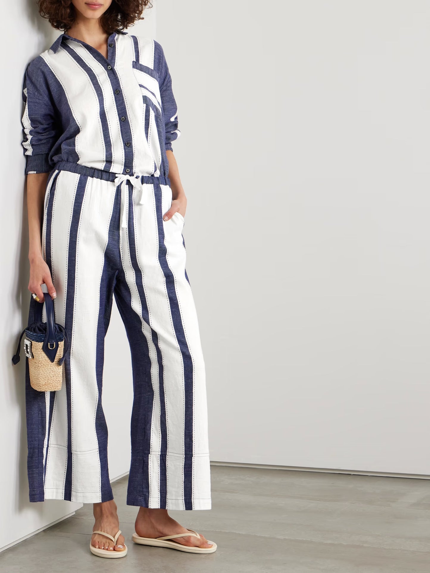 Desta Striped Cotton Pants