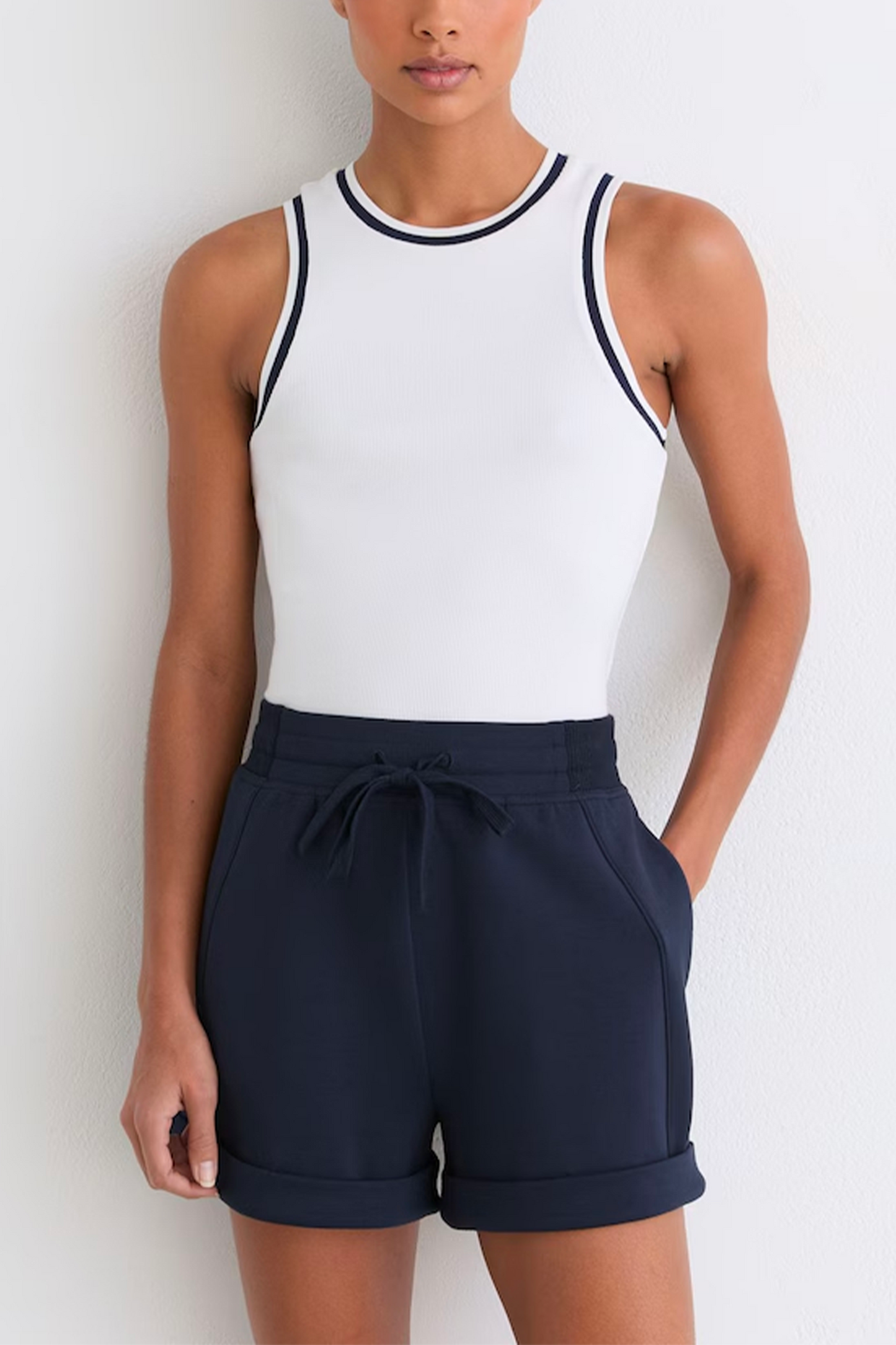 Drawstring Navy Shorts