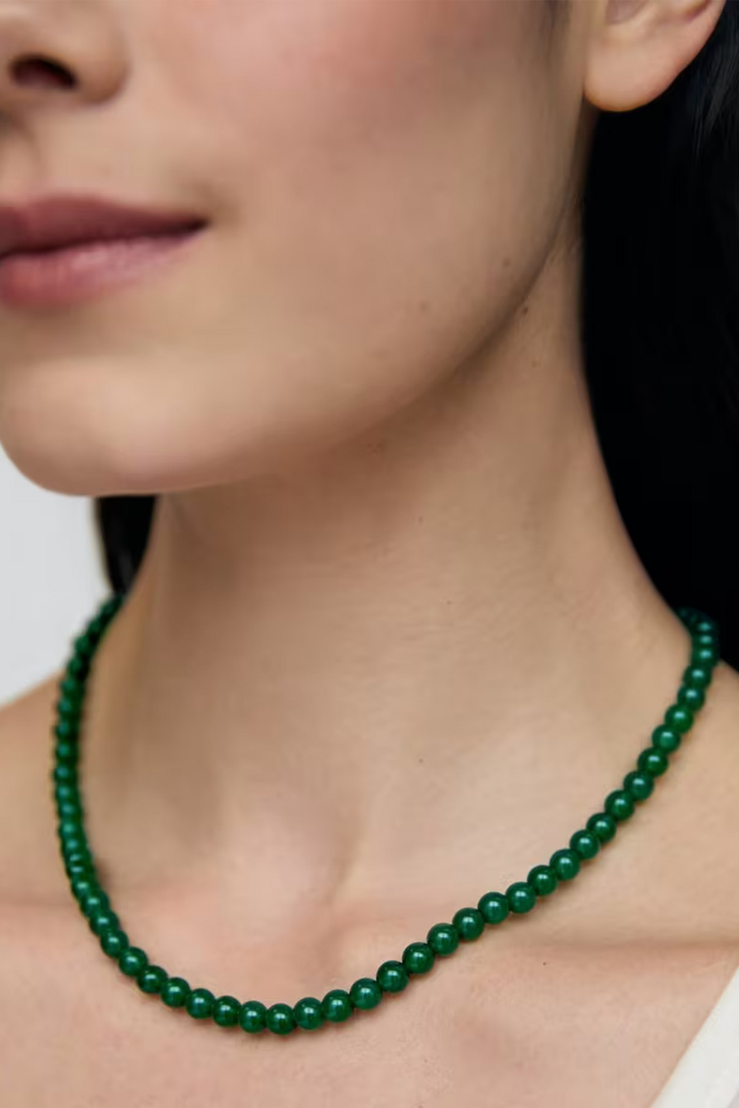 18ct Gold-Plated Vermeil Silver Round Gemstone Necklace