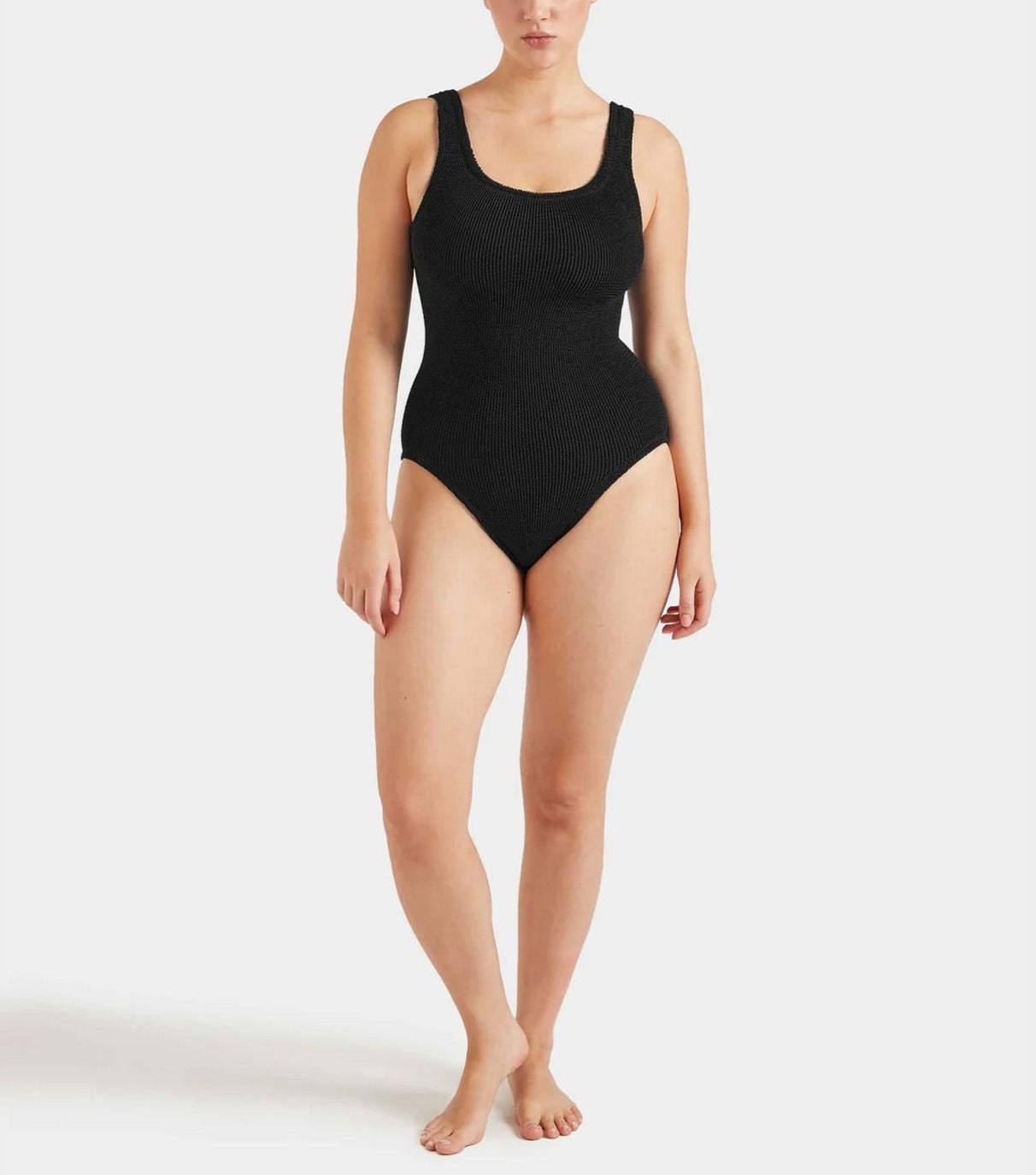 Coverage Square Neck Swim Black