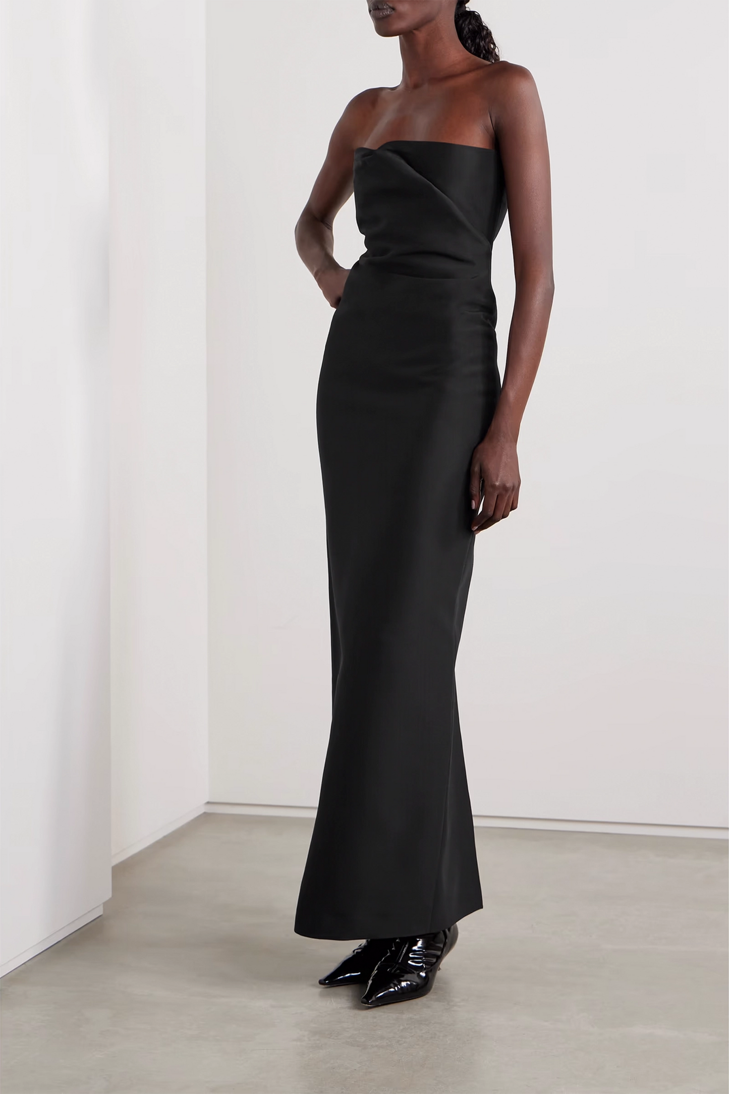 Bardon Strapless Grain de Poudre Wool and Silk-blend Maxi Dress