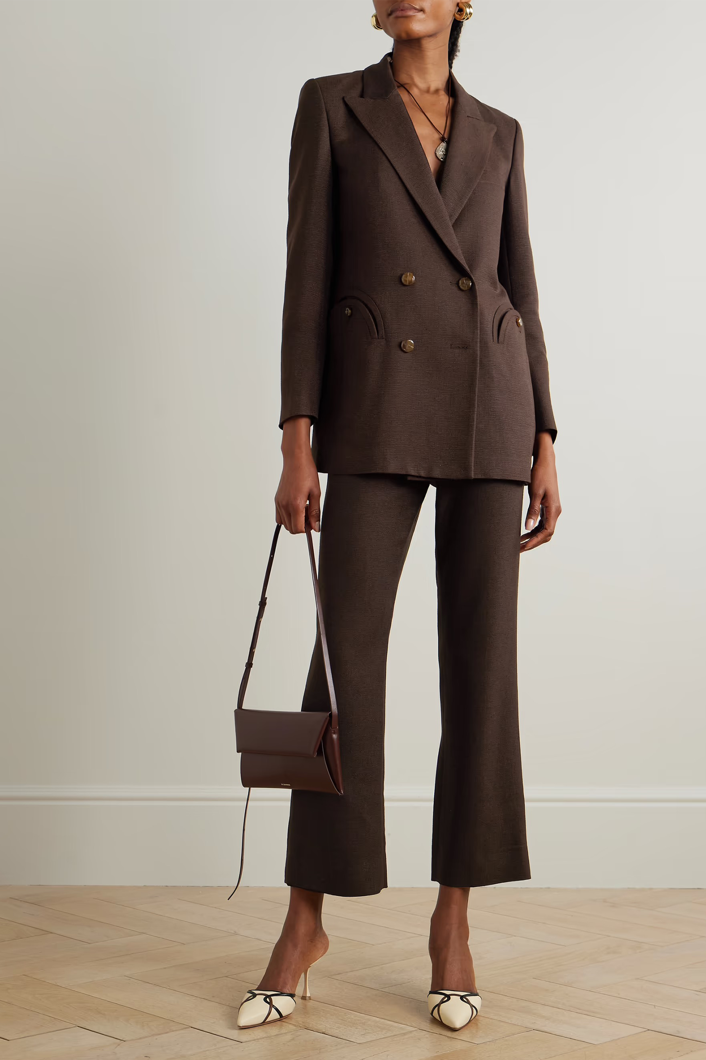 Ariosa Everyday double-breasted woven blazer