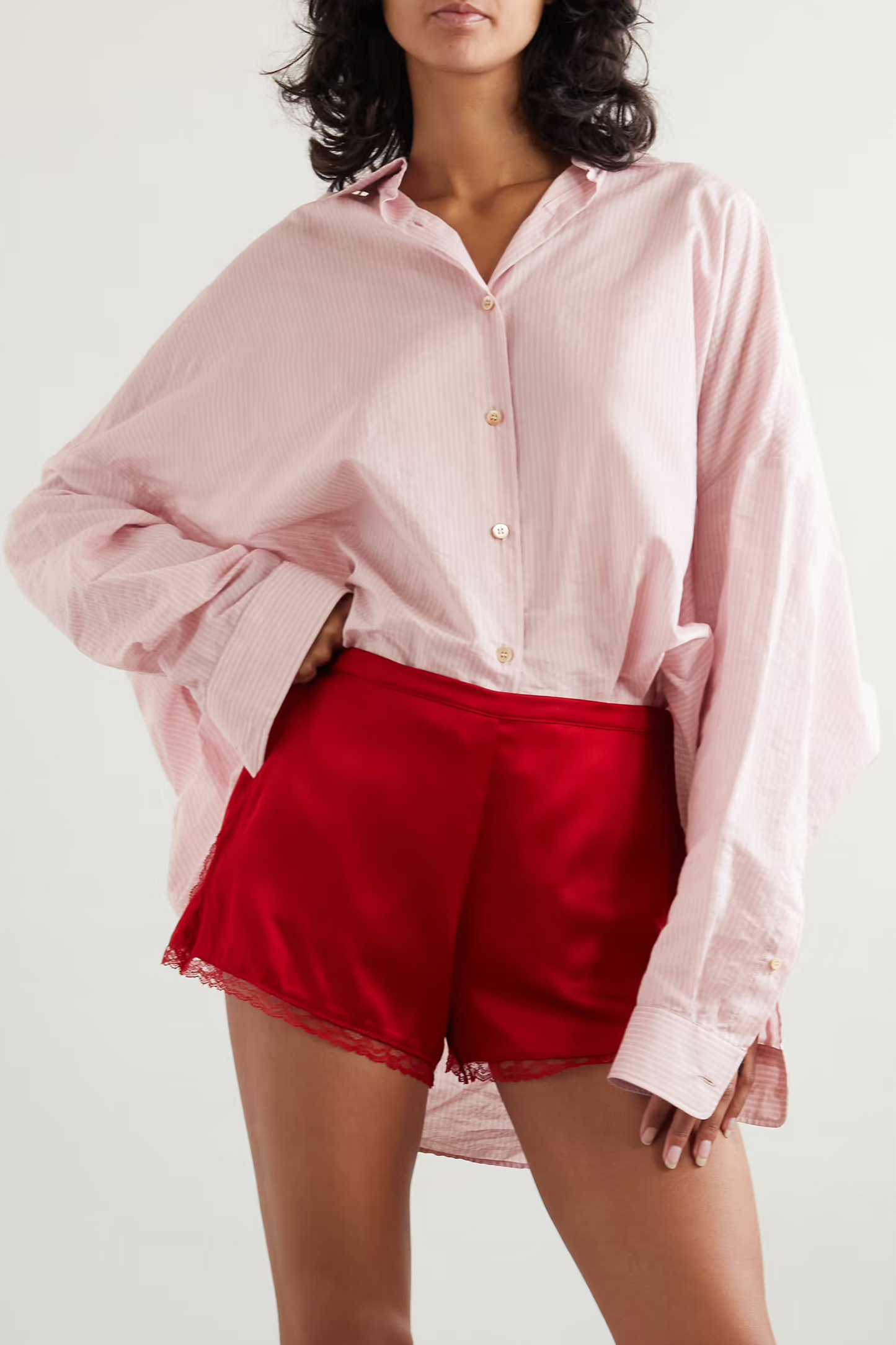 Oversized Striped Cotton-Blend Shirt