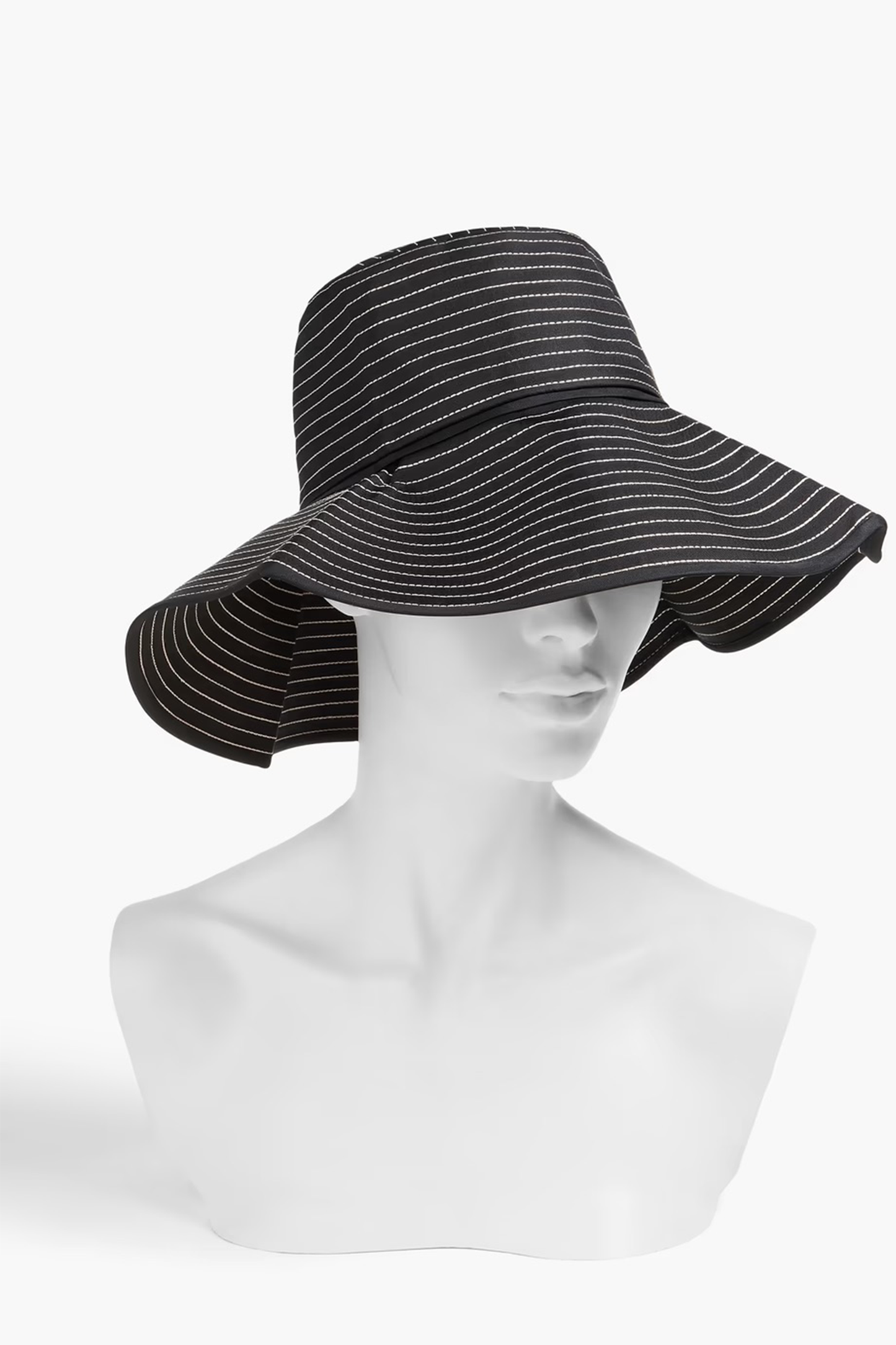 Striped Silk-Twill Sunhat