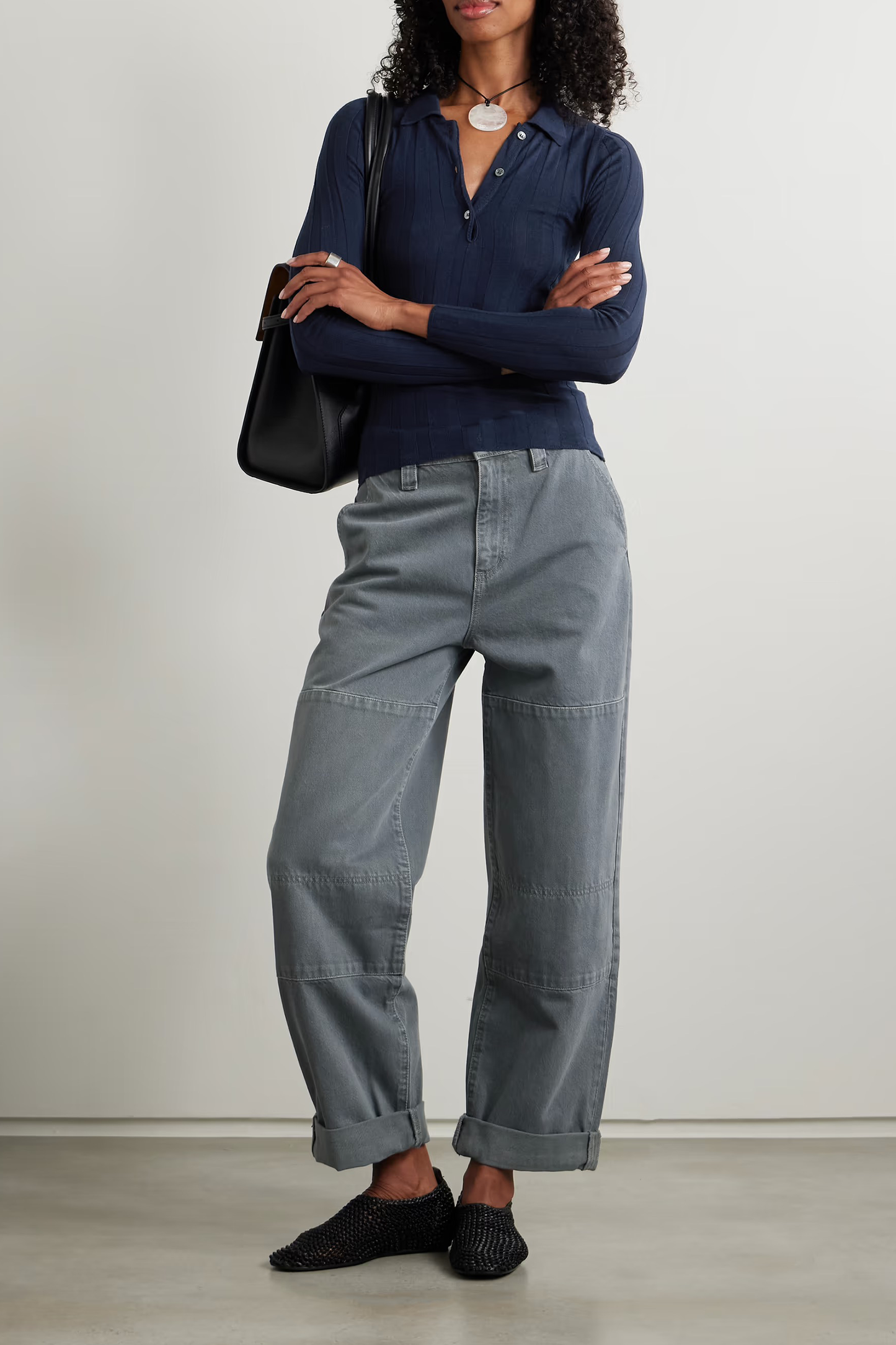 Ribbed Wool Polo Shirt