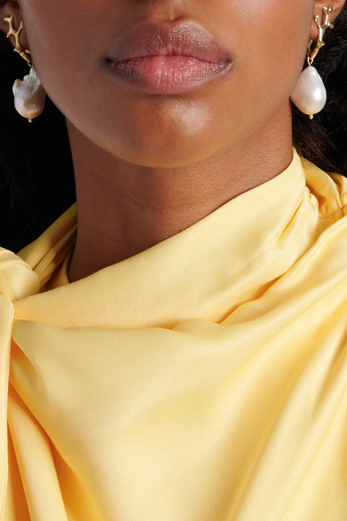 Reverie Coral Drop Earrings With Freshwater Pearl