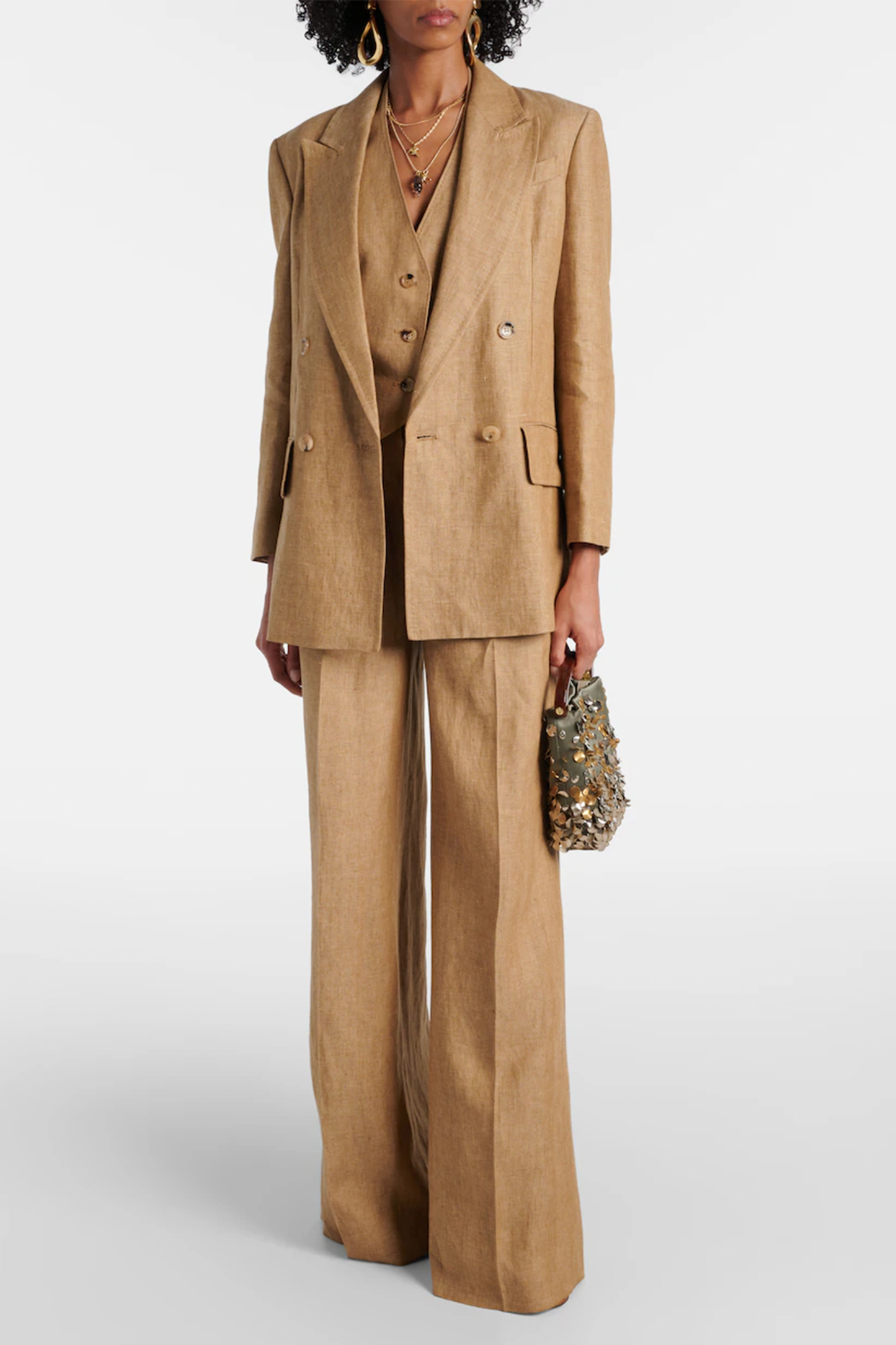 Double-Breasted Linen Blazer