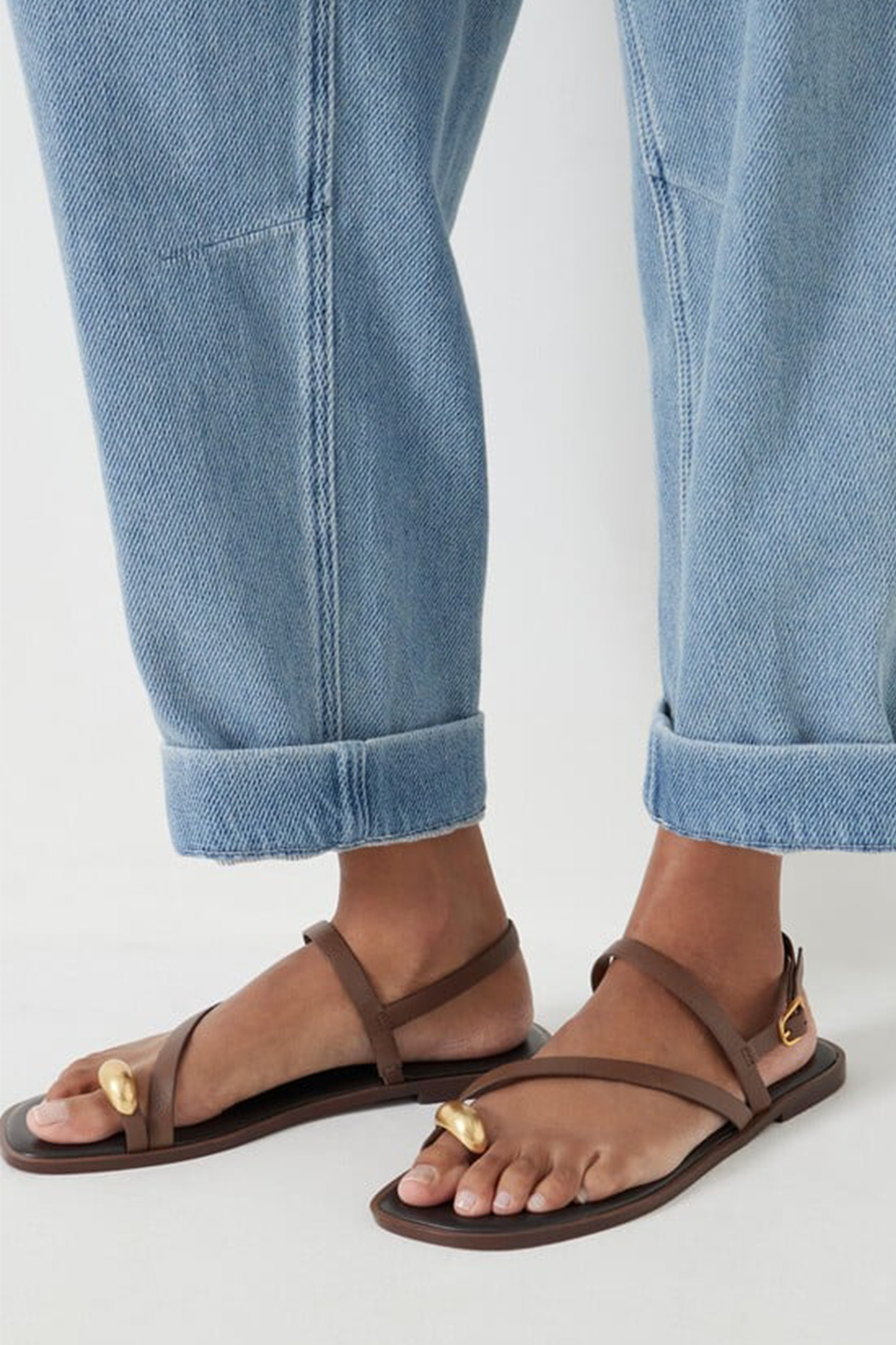 Metal Detail Flat Sandals